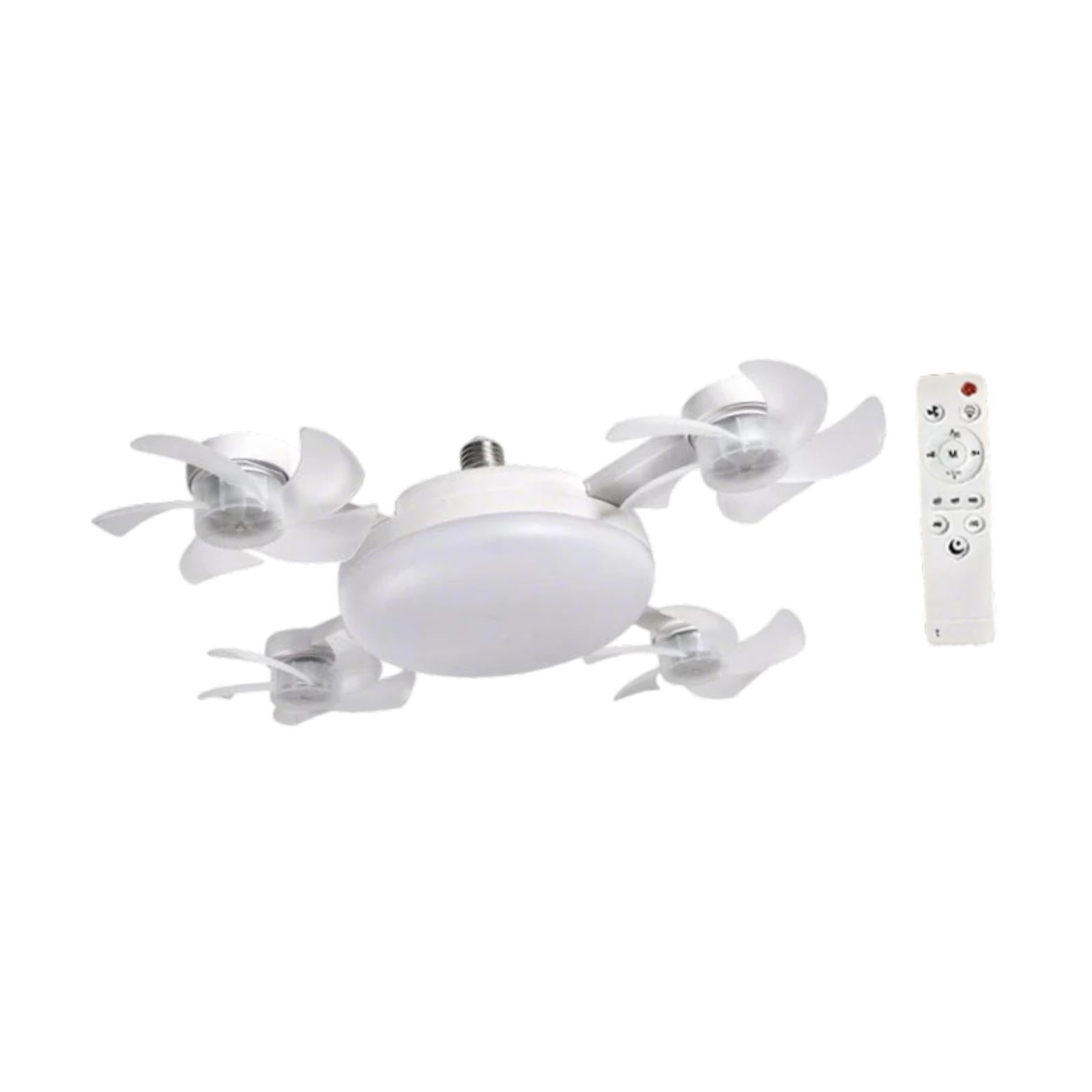 Ceiling Fan Light Remote Control Decor LED Light for Entryway Bedroom Indoor 4 Heads Fan 55cm