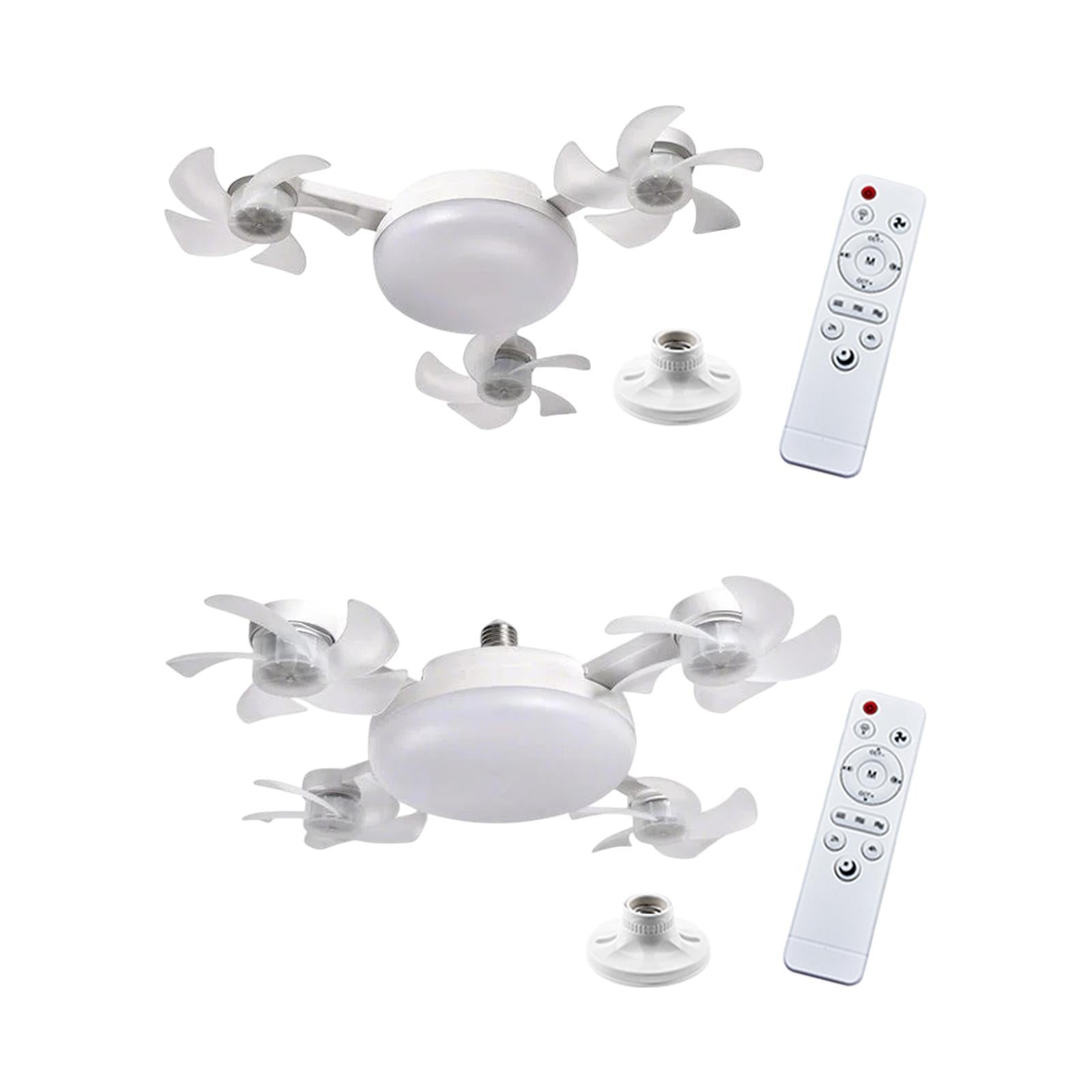 Ceiling Fan with Light Remote Control Lamp for Entryway Living Room Bathroom 3 Heads Fan 45cm