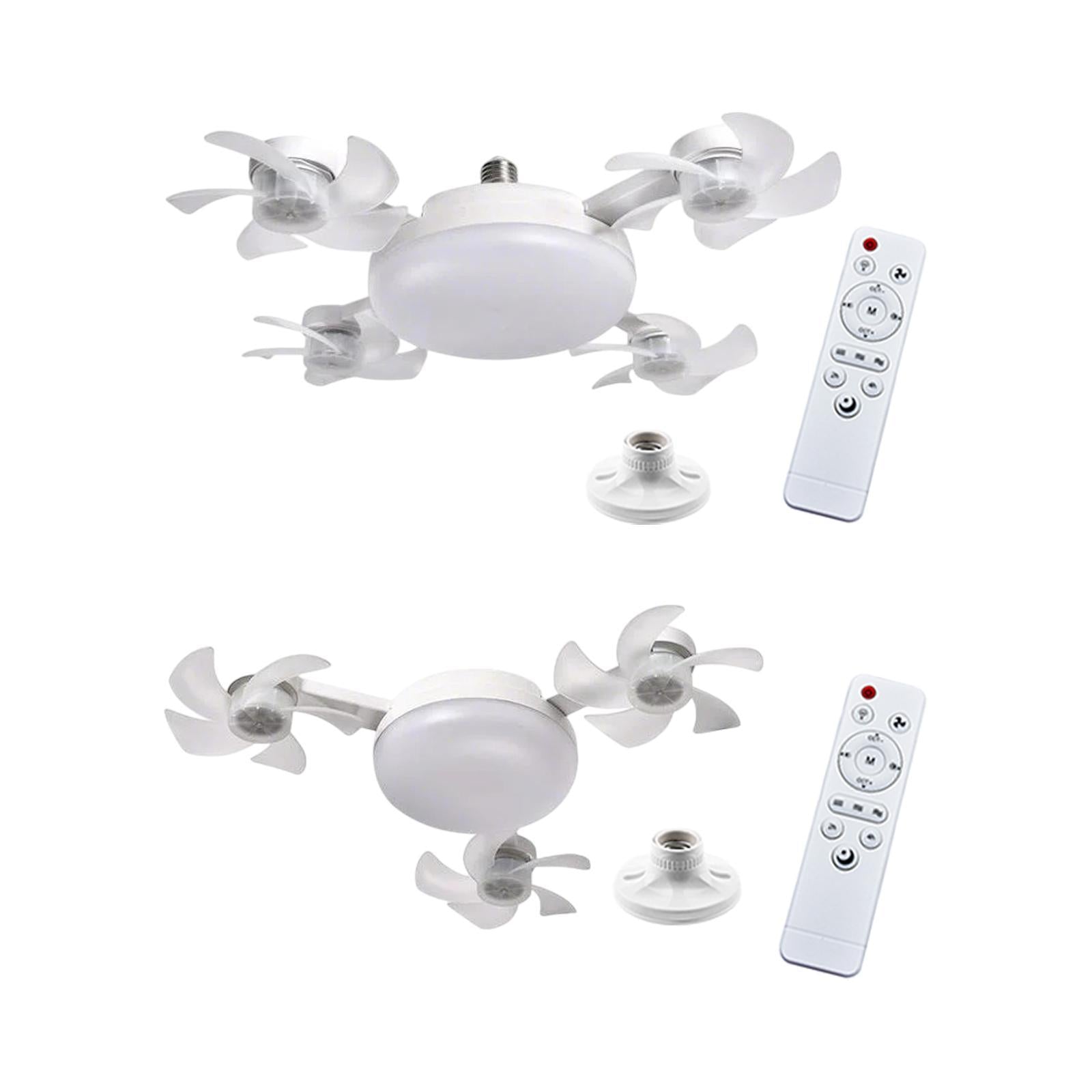 Ceiling Fan with Light Remote Control Lamp for Entryway Living Room Bathroom 3 Heads Fan 45cm