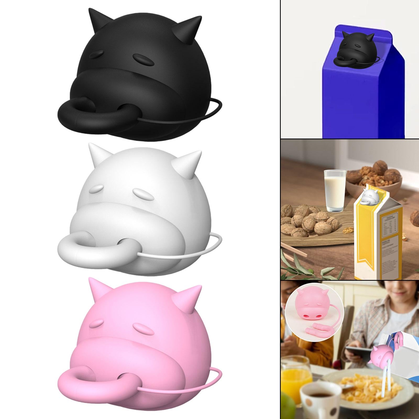 Cow Udder Milk Carton Cap Funny Boxed Milk Cap for Shop Holiday Thanksgiving black