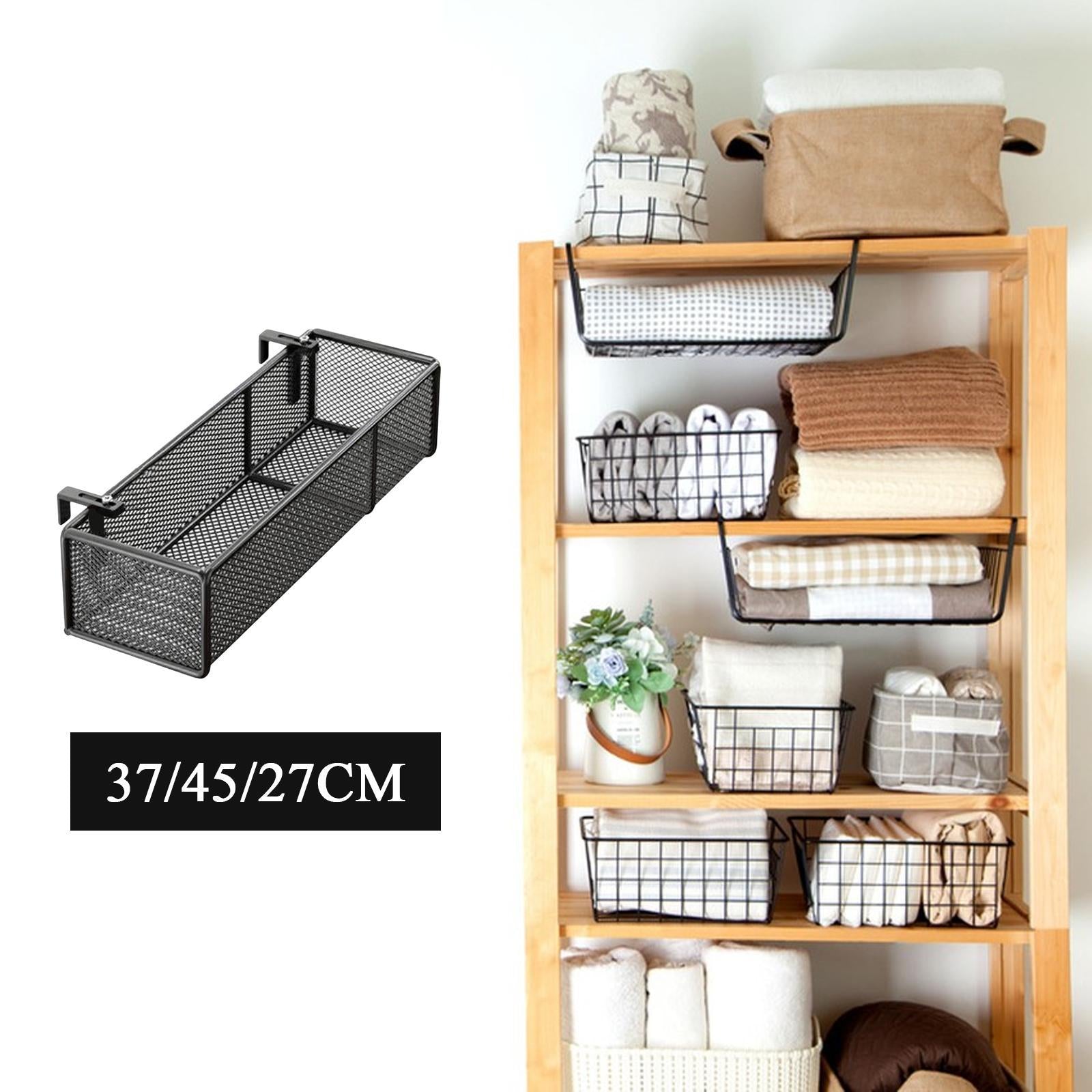 Bedside Hanging Organizer Sturdy Bed Metal Storage Basket for Home Desk Book 37x15x9cm