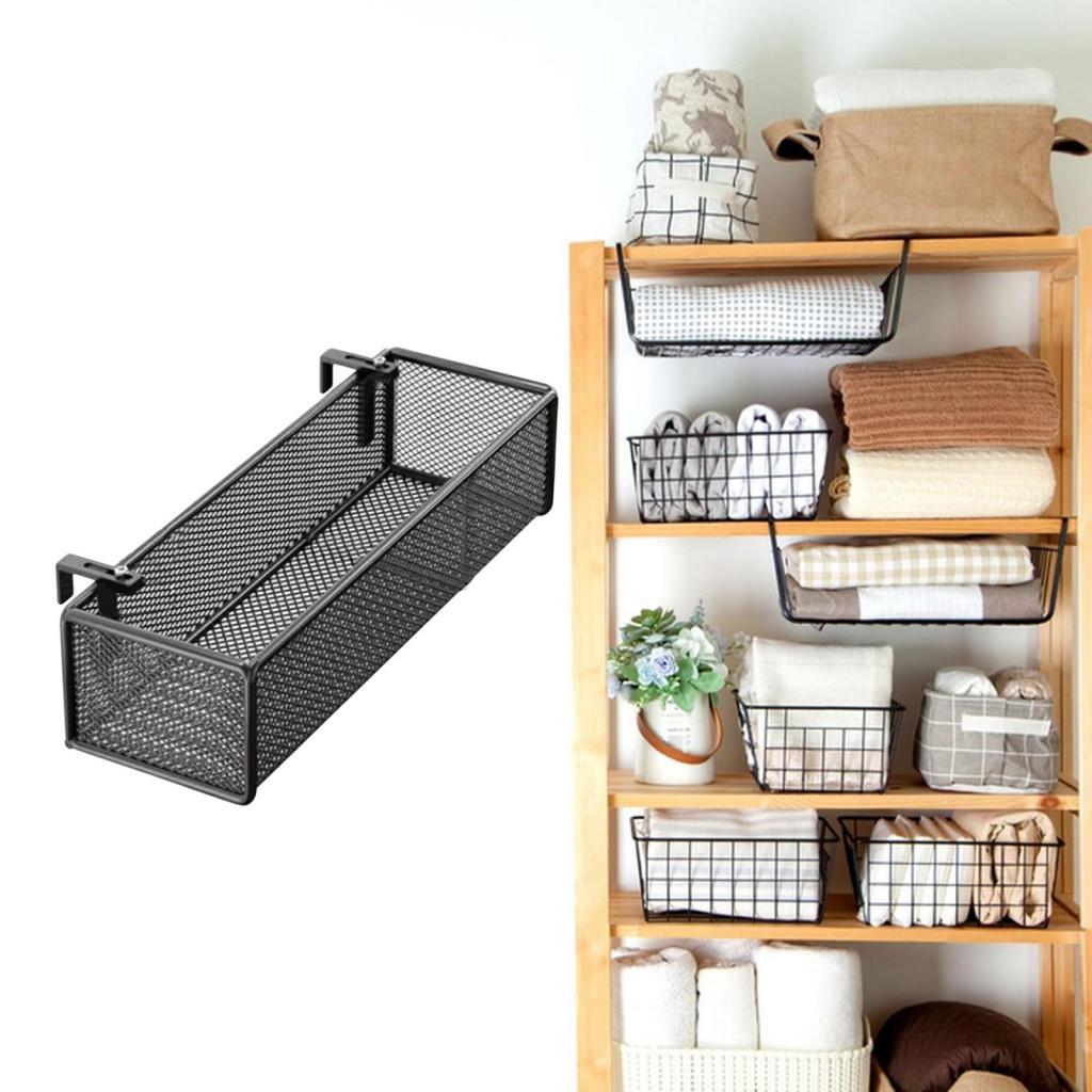 Bedside Hanging Organizer Sturdy Bed Metal Storage Basket for Home Desk Book 45x15x9cm