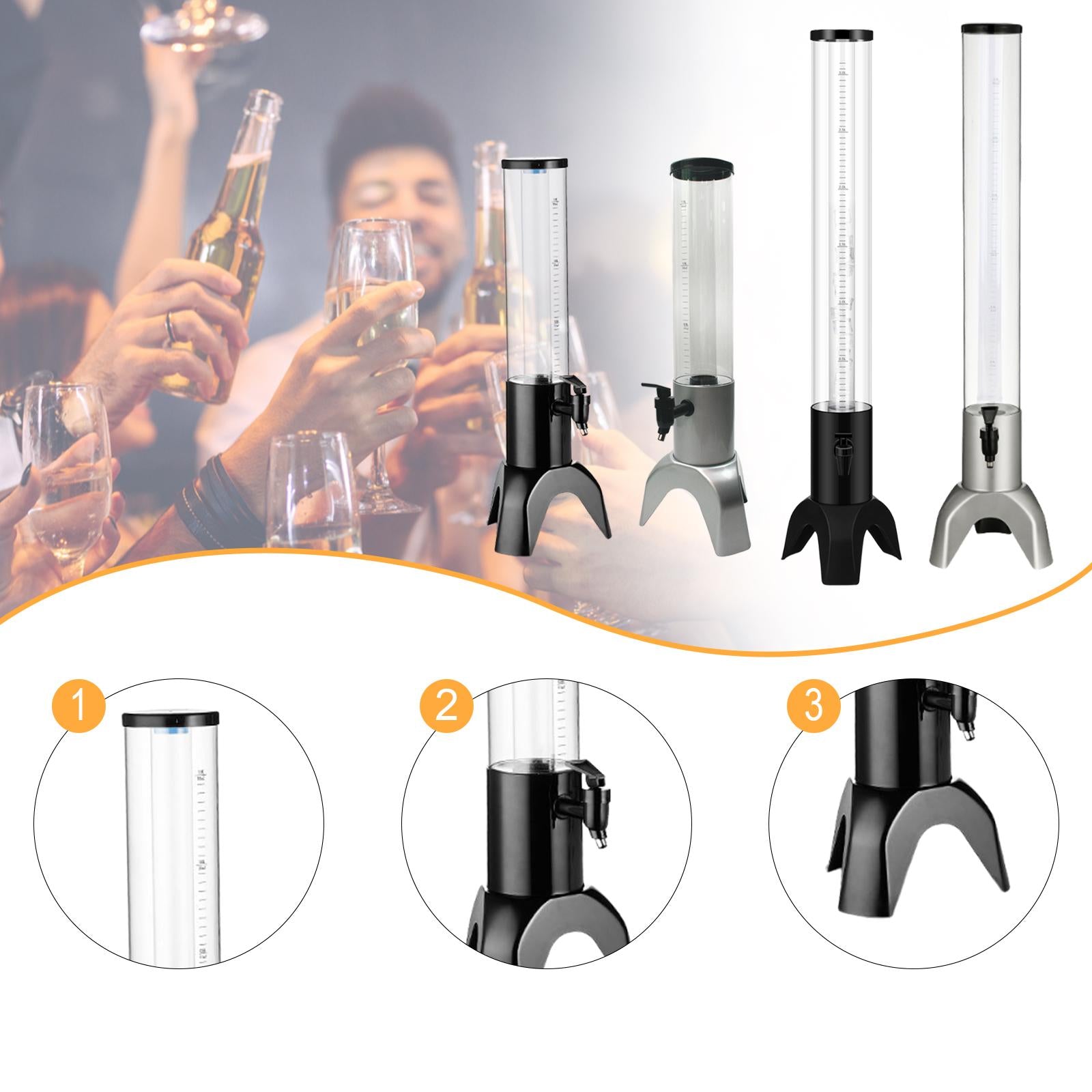 Beer Dispenser Margarita Sturdy Tabletop for Home Restaurants 1.5L black