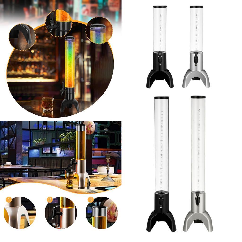 Mimosa Tower Versatile Tabletop Beer Dispenser for Juice Outdoor Restaurants 1.5L Black