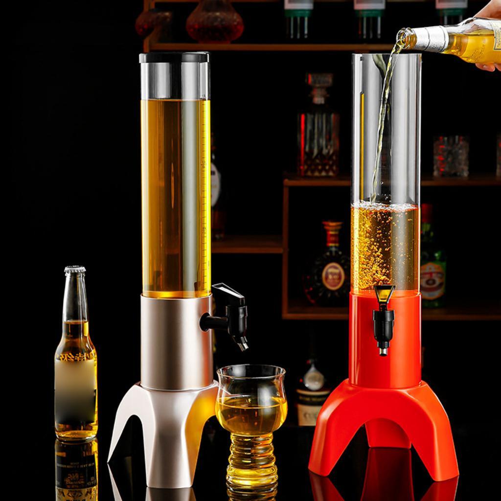 Mimosa Tower Versatile Tabletop Beer Dispenser for Juice Outdoor Restaurants 1.5L Silver