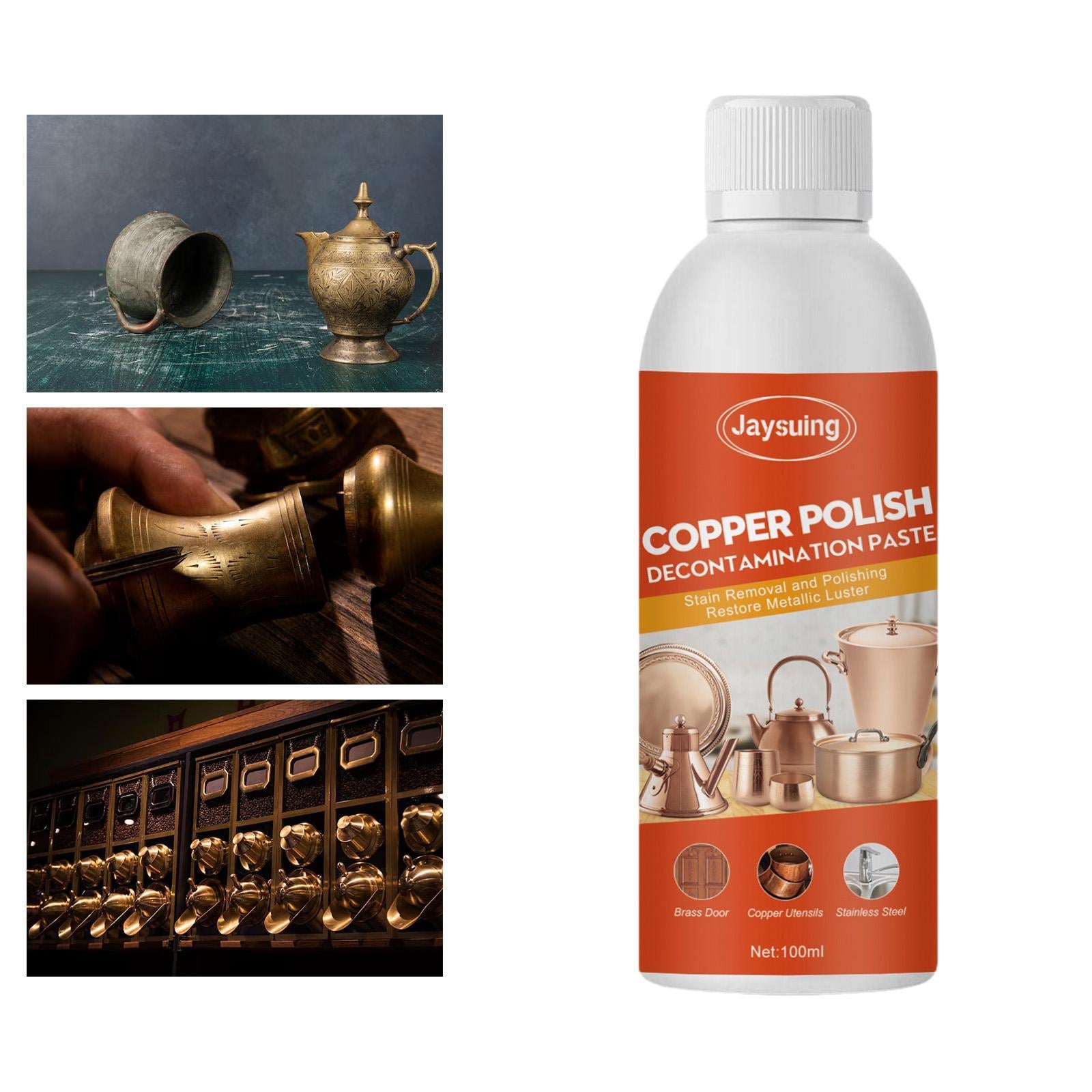 Copper Cleaner 100ml Cleaning Care Tool Brightener High Gloss for Brass Door