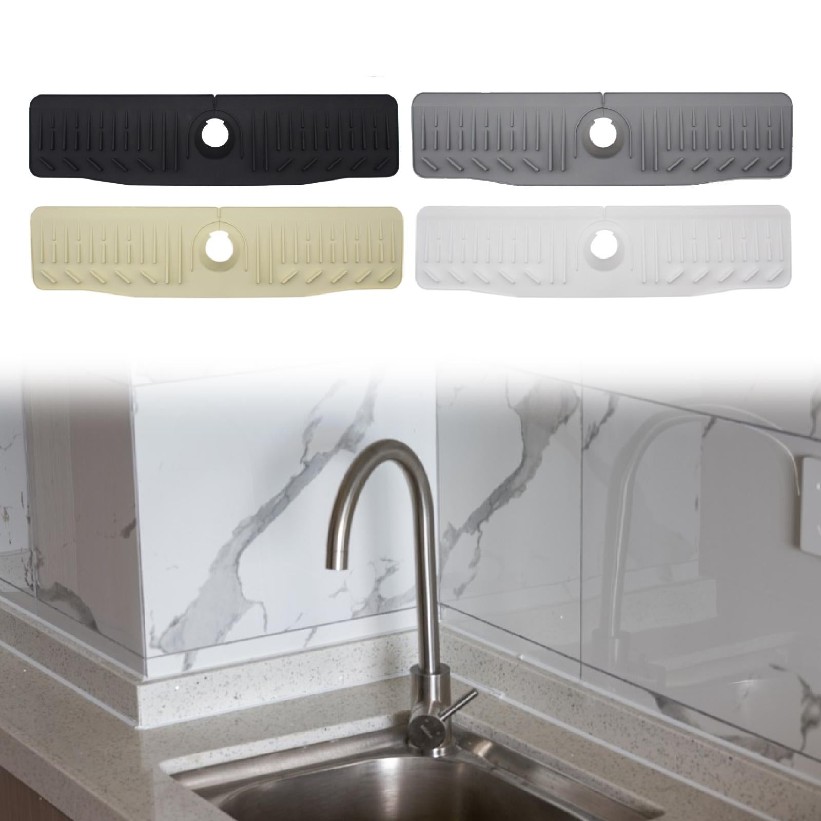 Kitchen Sink Faucet Mat Drain Pad Counter Campers Washroom Home Splash Guard Black