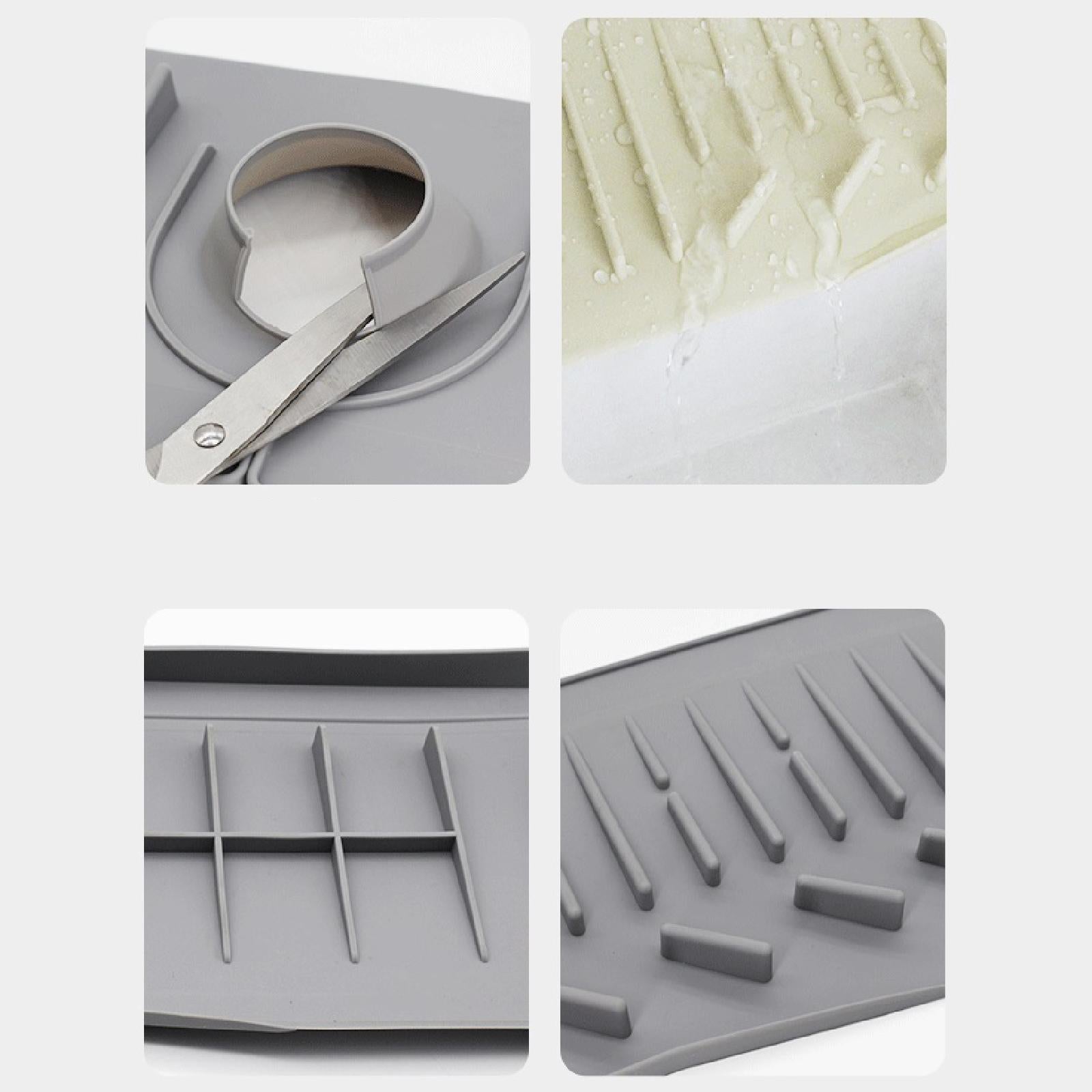 Kitchen Sink Faucet Mat Drain Pad Counter Campers Washroom Home Splash Guard Gray