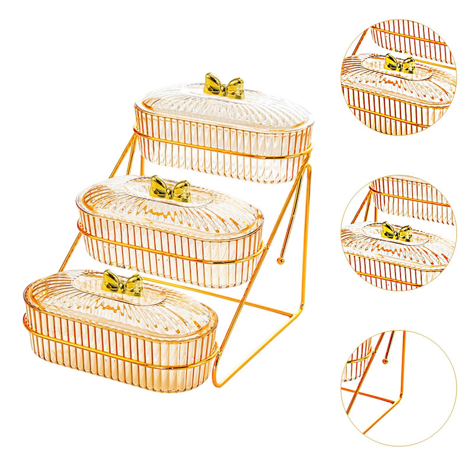 Multi Layer Serving Tray Snack Storage Tray for Dessert Dried Fruits Candies 17.5cmx26.5cmx24cm 3 Layers