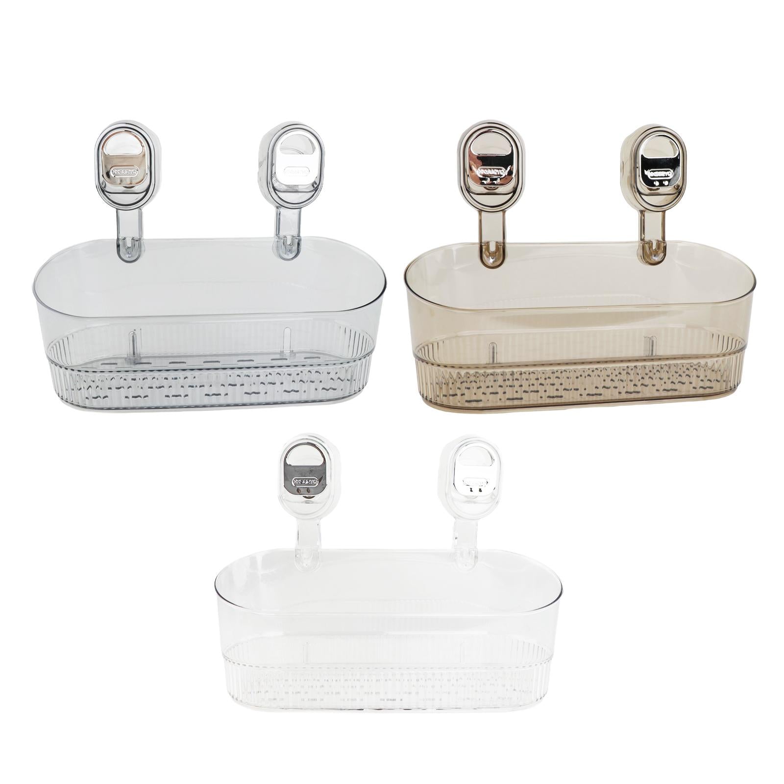 Suction Cup Shower Shelf Simple Storage Rack for Kitchen Toilet Laundry Room Clear