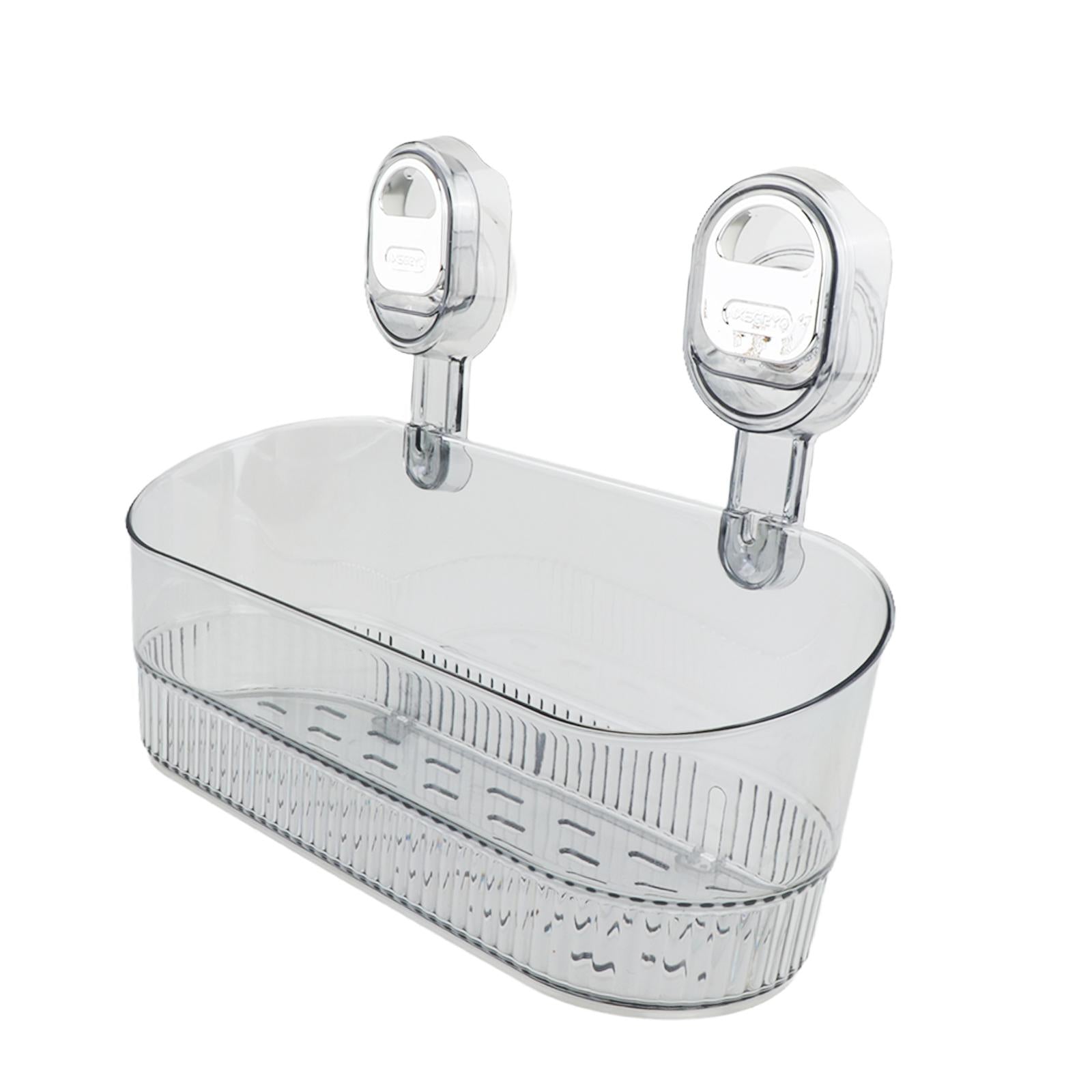 Suction Cup Shower Shelf Simple Storage Rack for Kitchen Toilet Laundry Room Gray