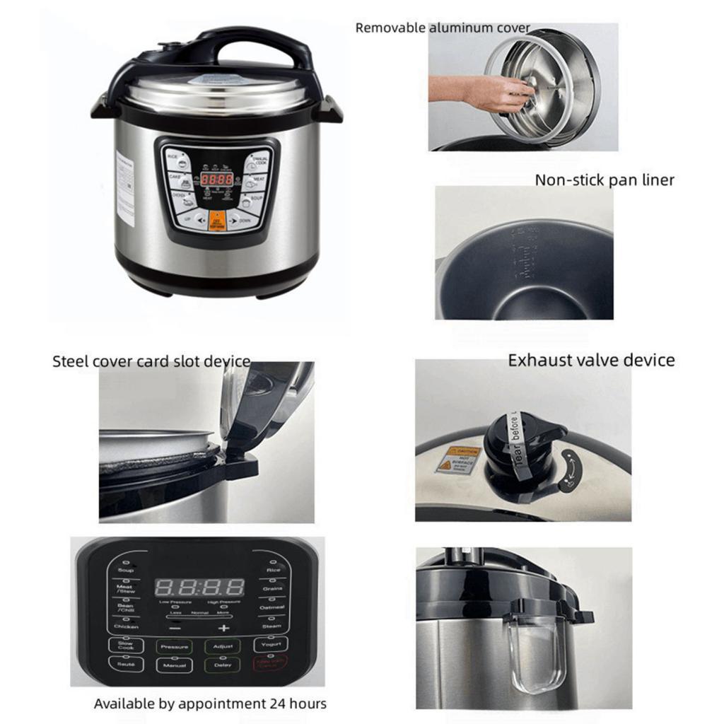 Electric Pressure Cooker Multipurpose Slow Cooking Pot for Chicken Soup Cake