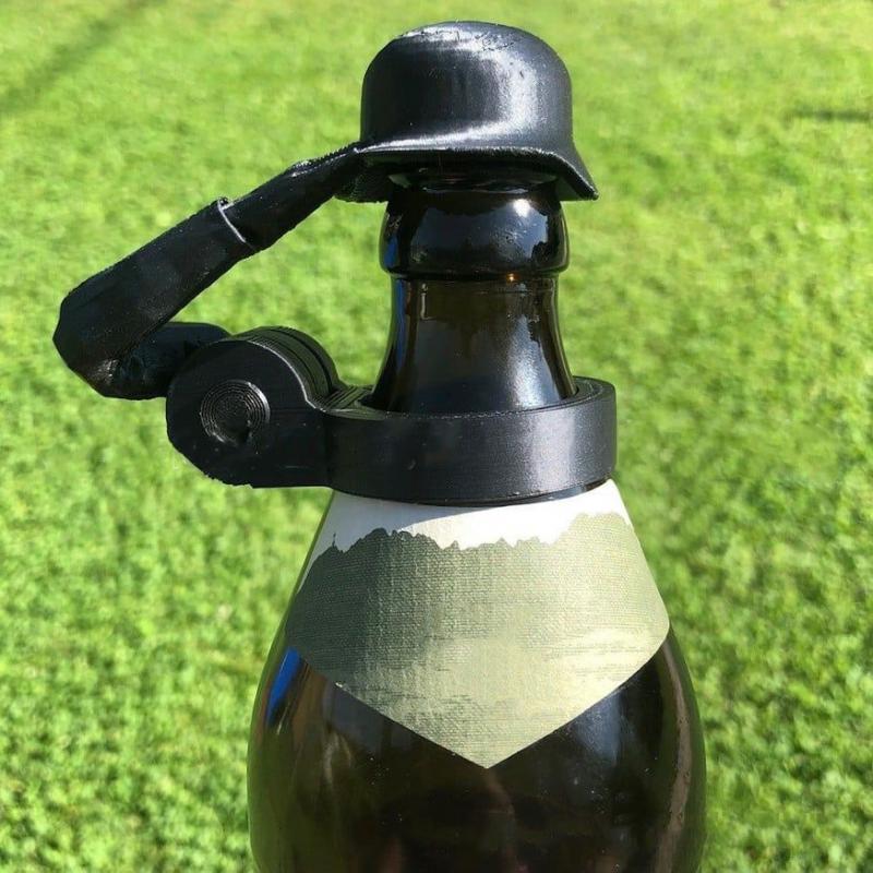 Beer Bottle Helmet Beverage Cap for Standard Beer Bottles (330-500ml) Hiking black