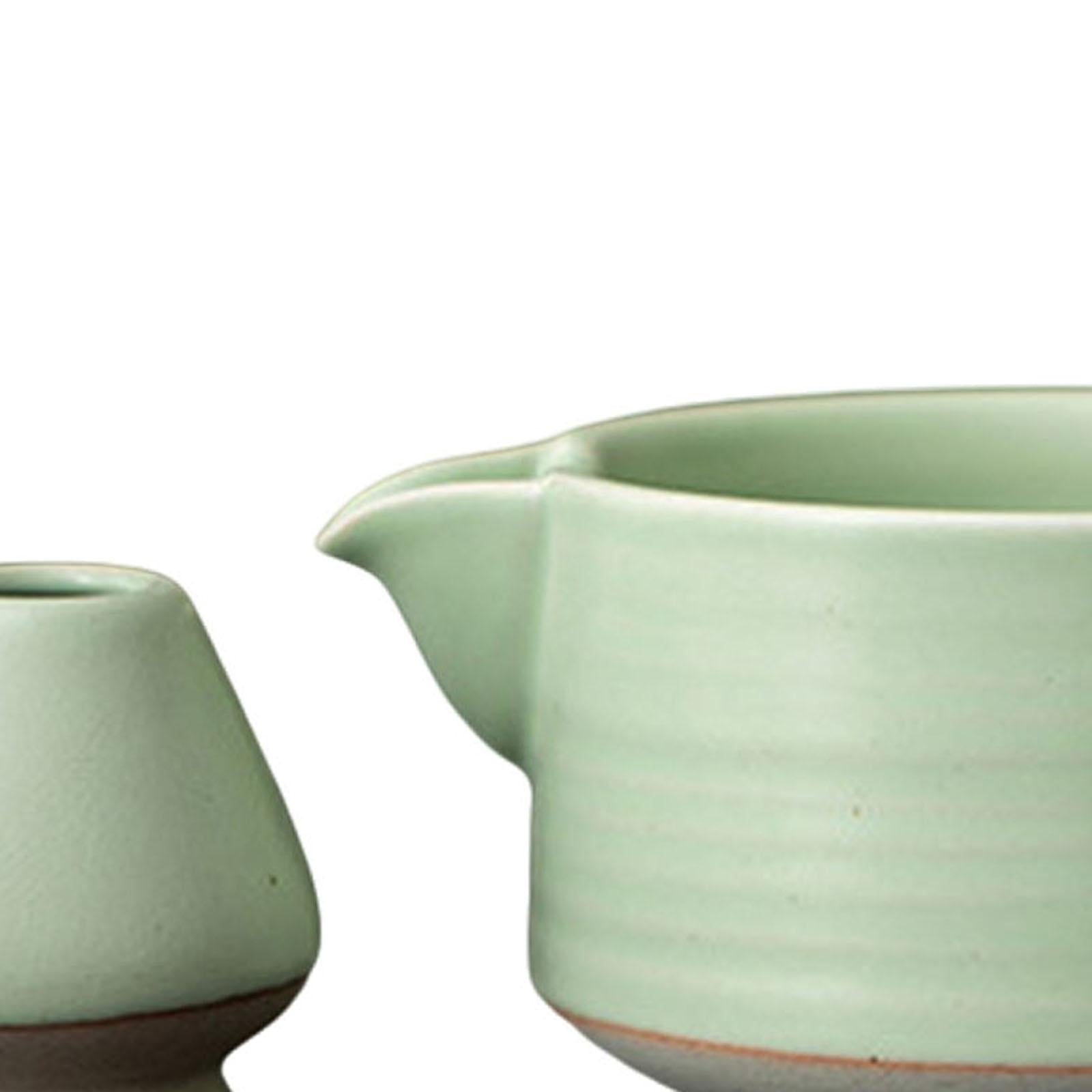 Matcha Bowl and Whisk Rest Portable Tea Utensils for Living Room Home Office Green