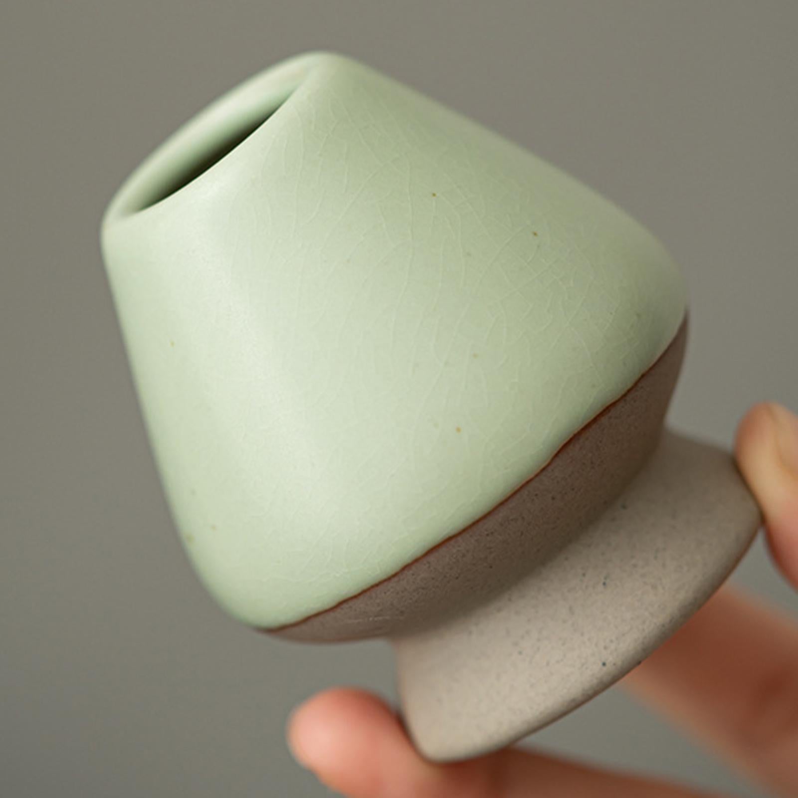Matcha Bowl and Whisk Rest Portable Tea Utensils for Living Room Home Office Green