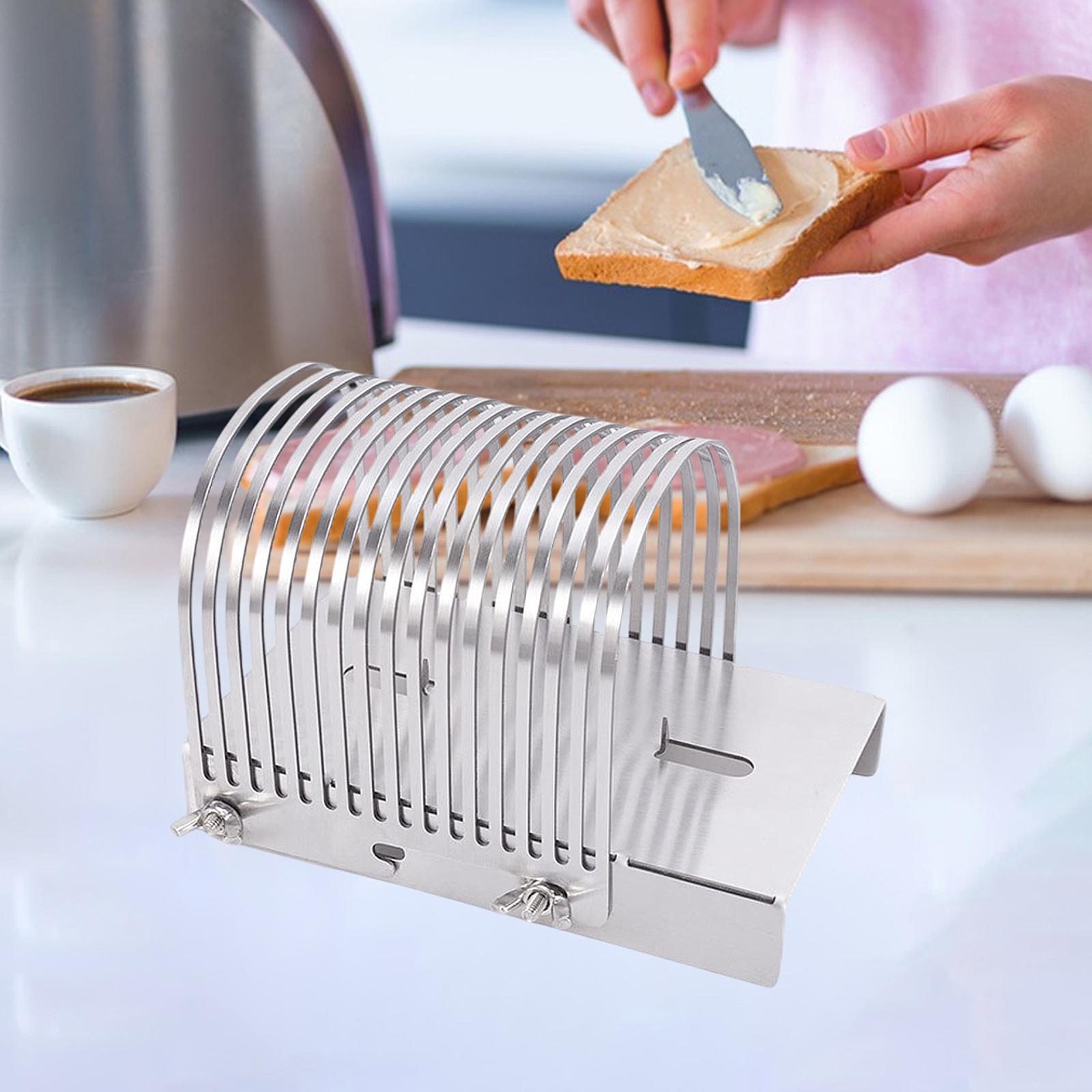 Bread Slicer Baking Tool Bread Loaf Cutter for Homemade Breads Tomato Potato Silver