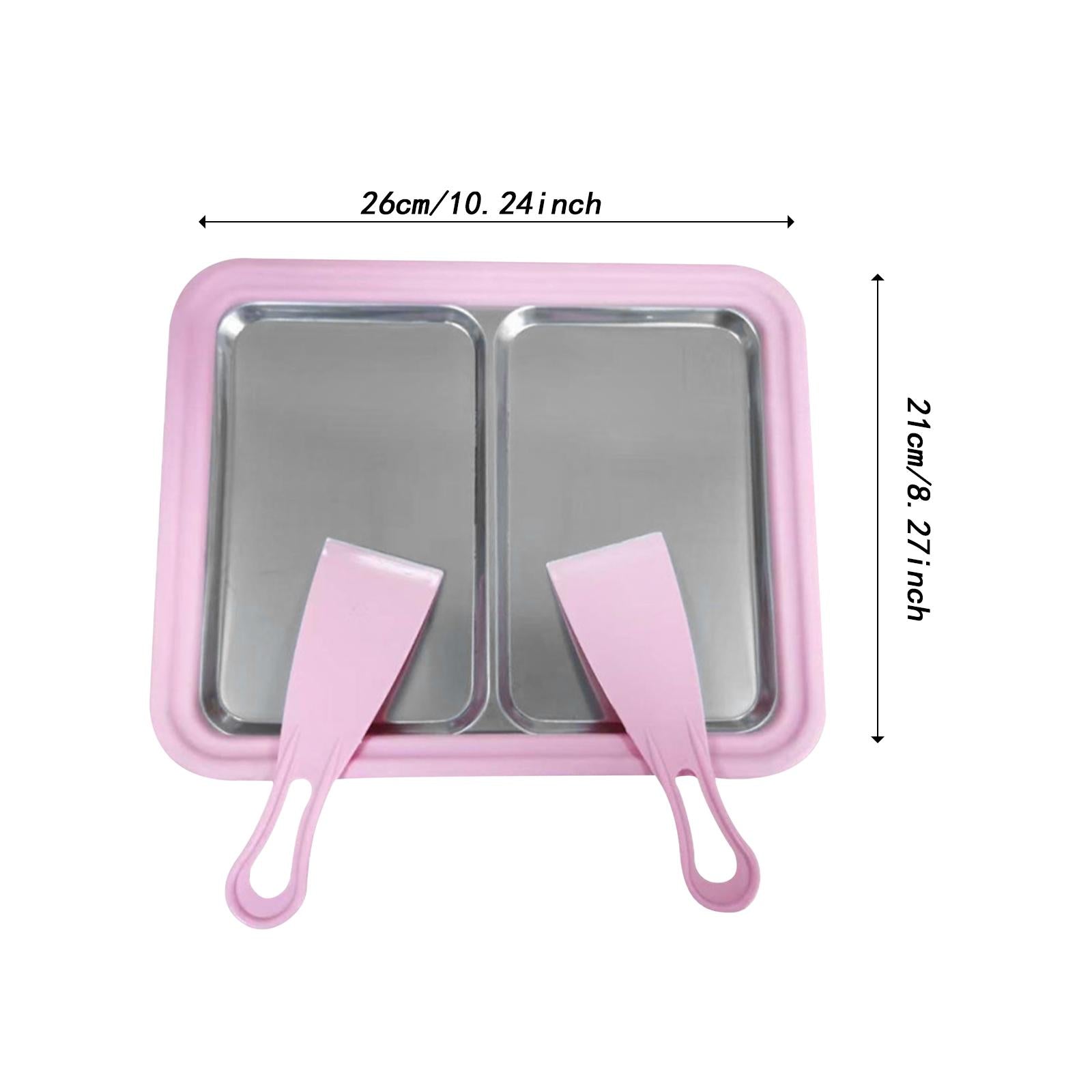 Instant Cream Maker Homemade Cold Pan Plate for Sorbets Frozen Yogurt Gelato pink