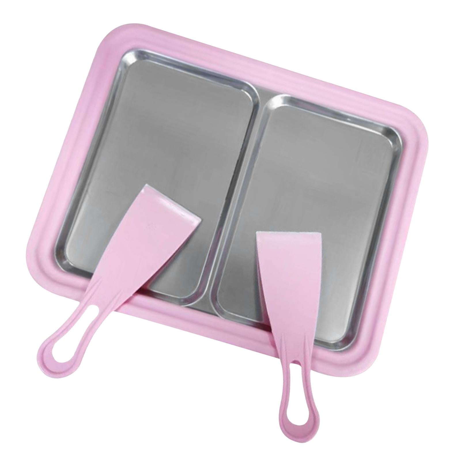 Instant Cream Maker Homemade Cold Pan Plate for Sorbets Frozen Yogurt Gelato pink
