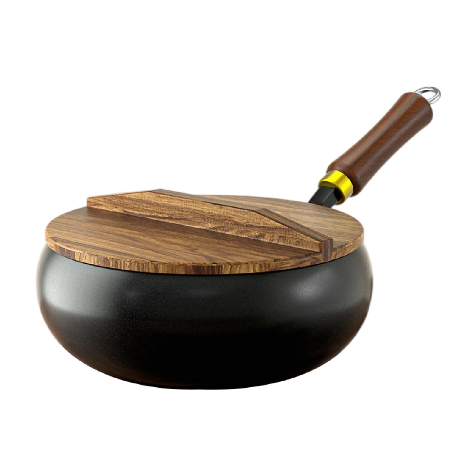 Cast Iron Pan Cookware Traditional Large Belly Wok for Camping Hotel Kitchen S