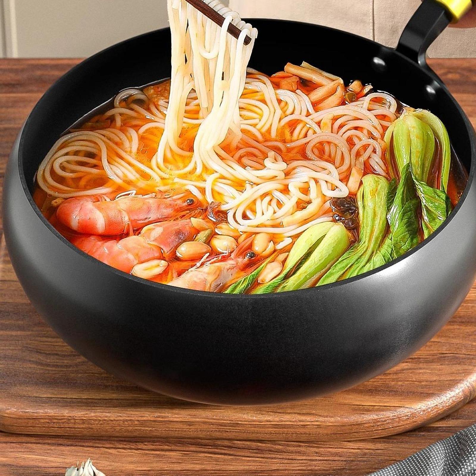 Cast Iron Pan Cookware Traditional Large Belly Wok for Camping Hotel Kitchen L