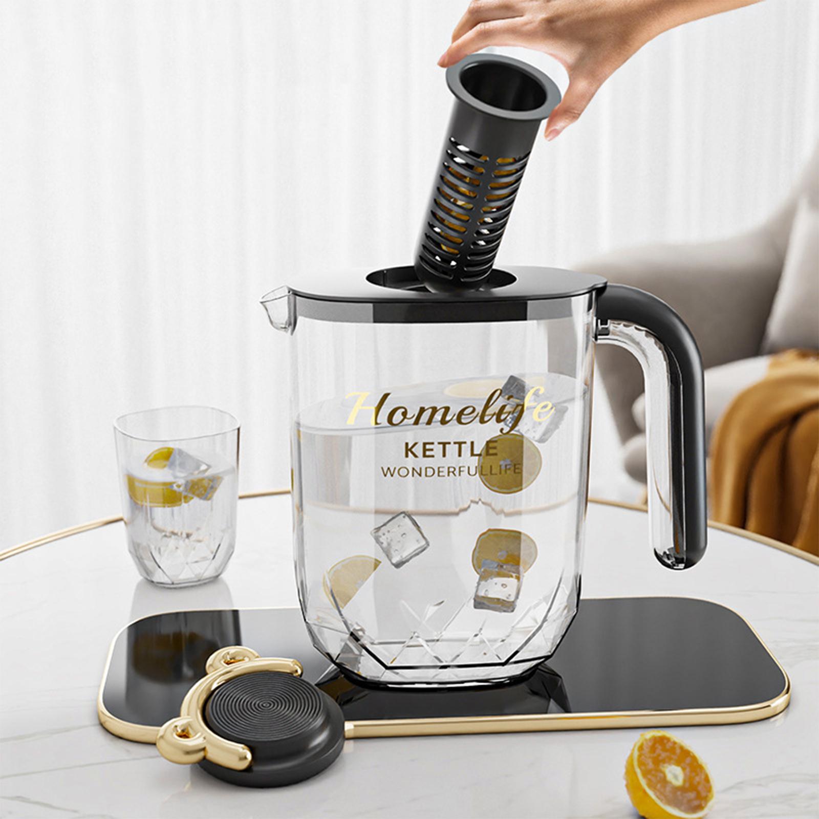 Water Pitcher Iced Tea Pitcher with Lid and Handle for Summer Fishing Fridge Black
