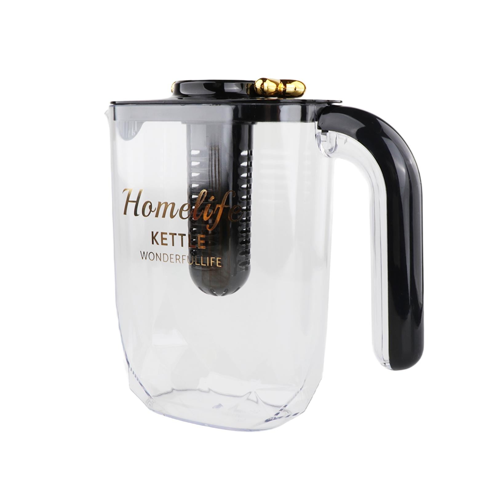 Water Pitcher Iced Tea Pitcher with Lid and Handle for Summer Fishing Fridge Black