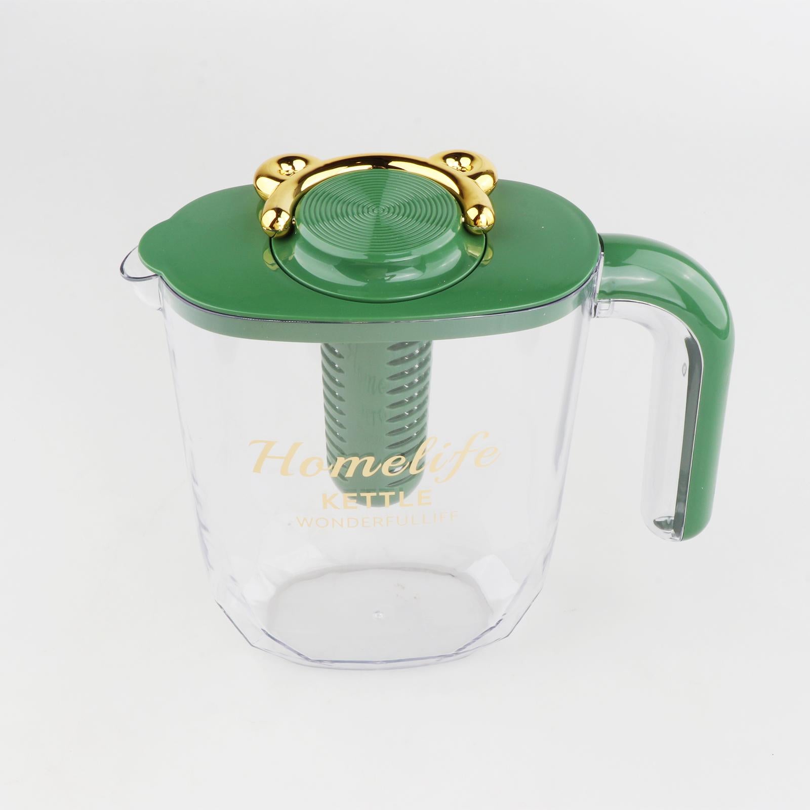 Water Pitcher Iced Tea Pitcher with Lid and Handle for Summer Fishing Fridge Green
