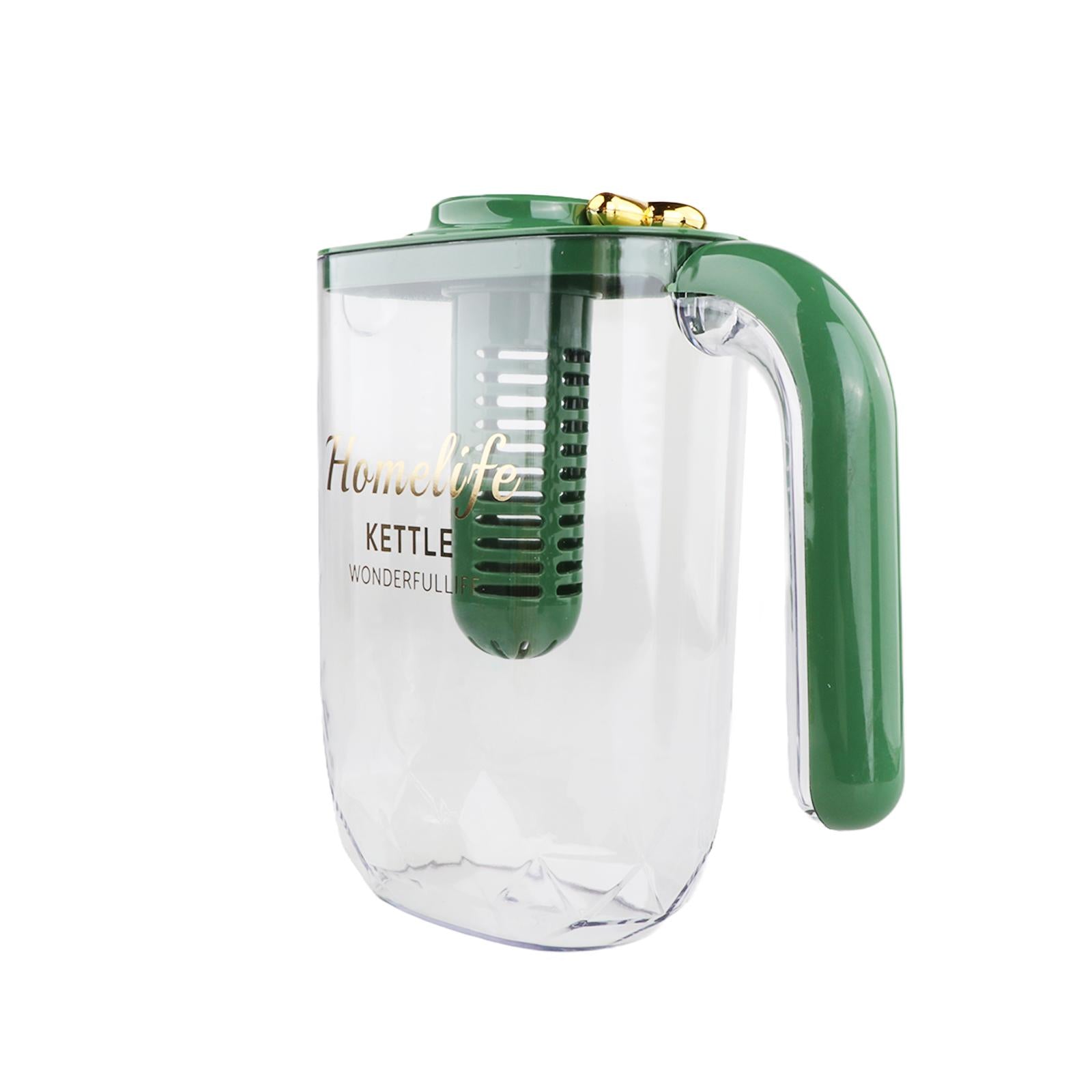 Water Pitcher Iced Tea Pitcher with Lid and Handle for Summer Fishing Fridge Green