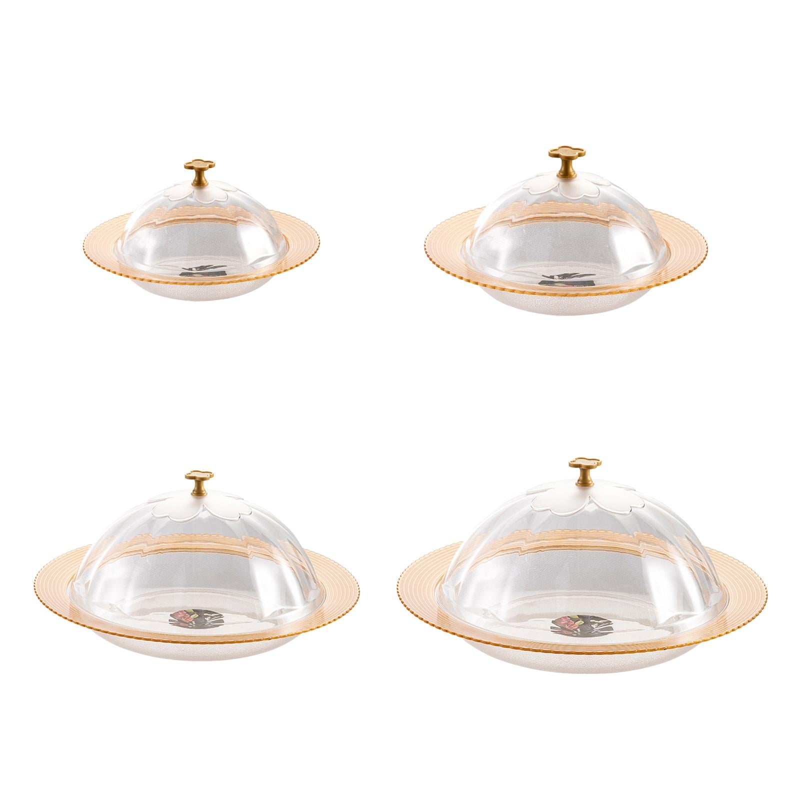 Serving Tray with Lid Cover Modern Portable Round Platter Snack Dessert Tray S