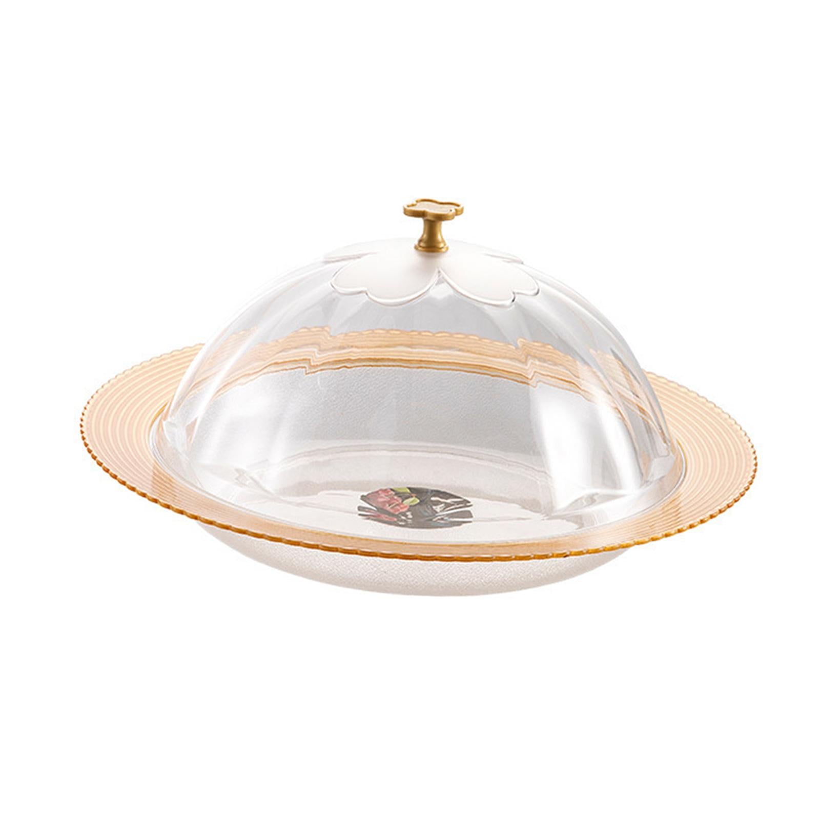 Serving Tray with Lid Cover Modern Portable Round Platter Snack Dessert Tray L