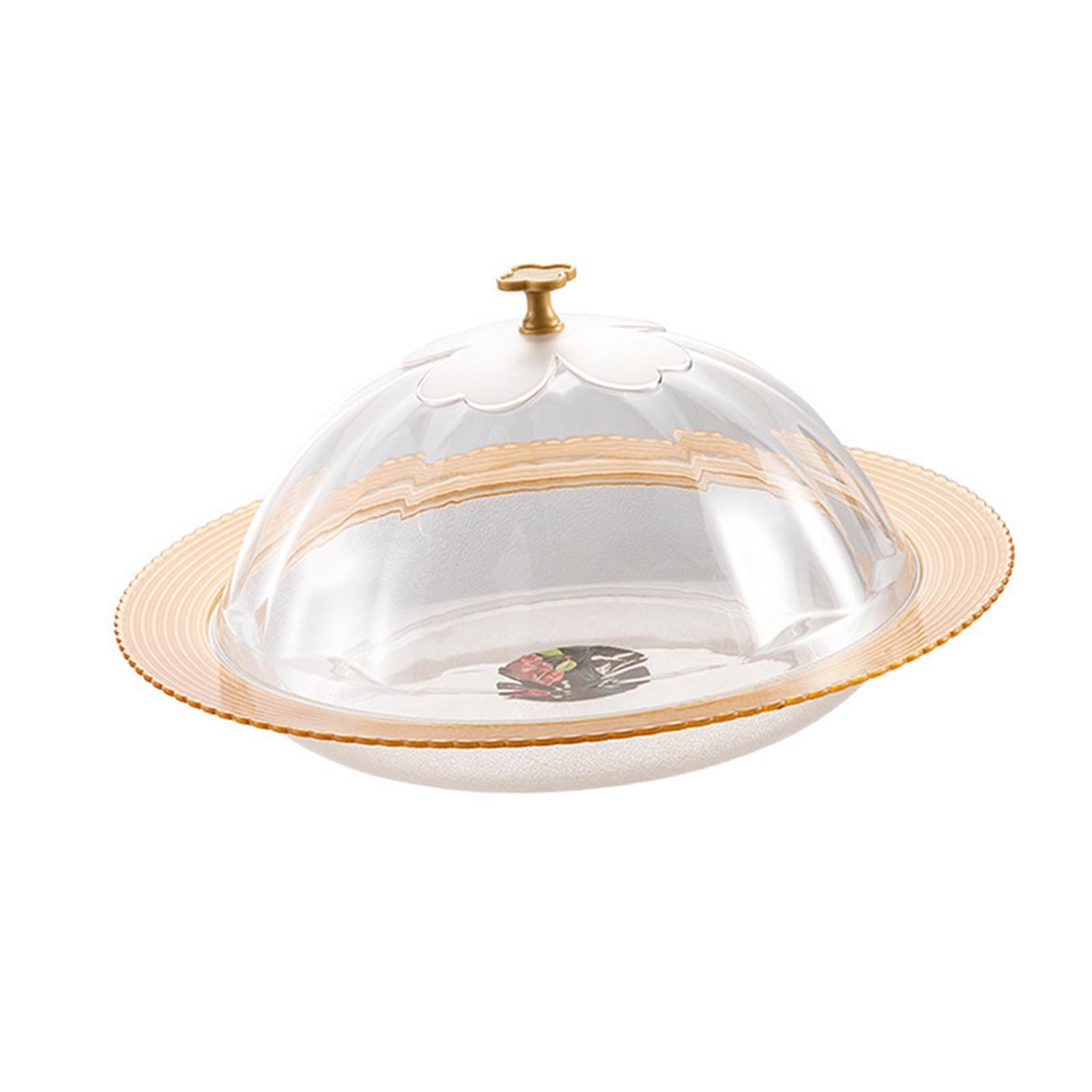 Serving Tray with Lid Cover Modern Portable Round Platter Snack Dessert Tray L