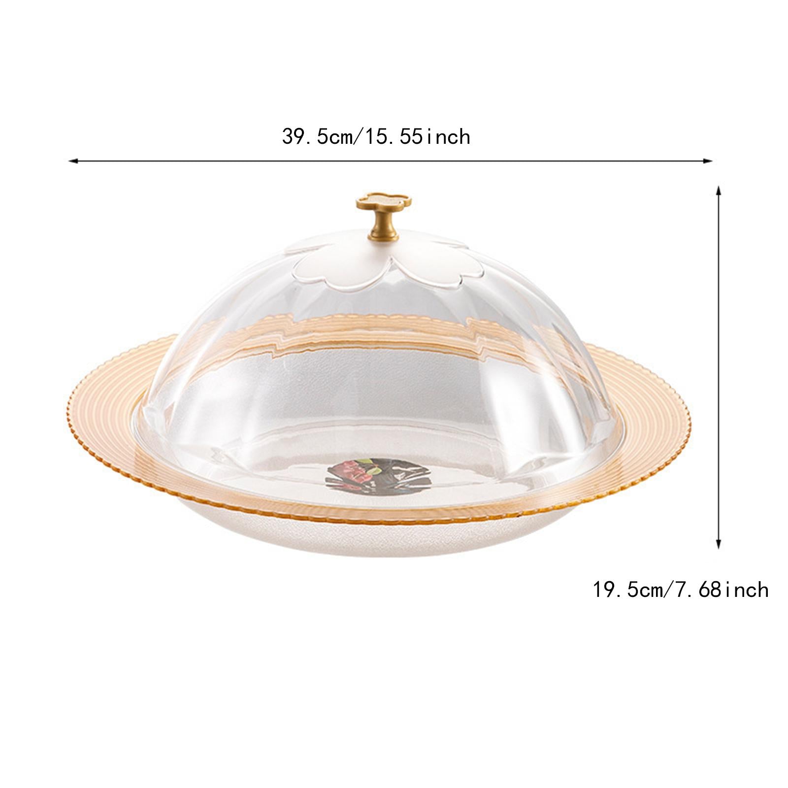Serving Tray with Lid Cover Modern Portable Round Platter Snack Dessert Tray XL