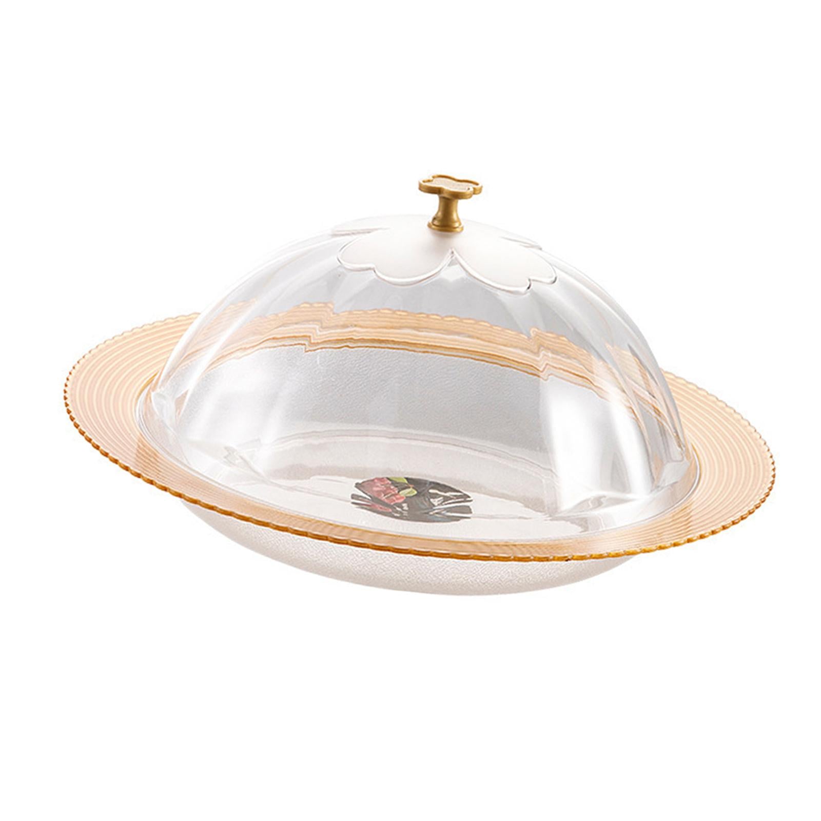 Serving Tray with Lid Cover Modern Portable Round Platter Snack Dessert Tray XL