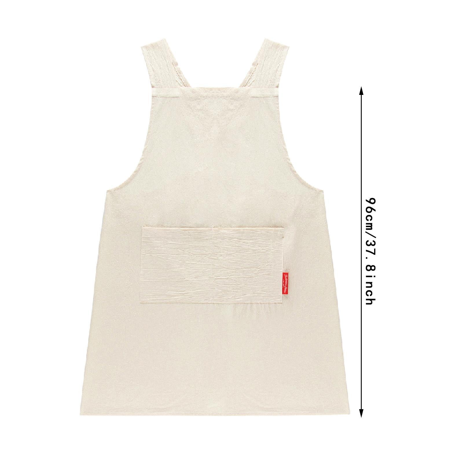 Cotton Apron for Women Men Practical Bib Apron for Gardening Cooking Kitchen
