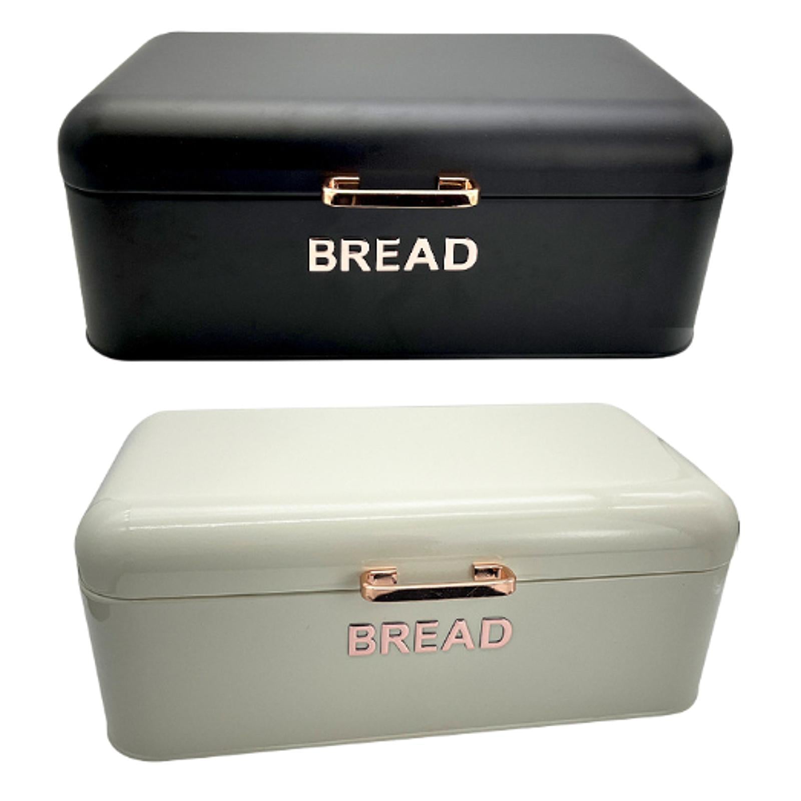 Bread Box for Kitchen Counter Organizer Breadbox for Pantry Biscuit Counters Black