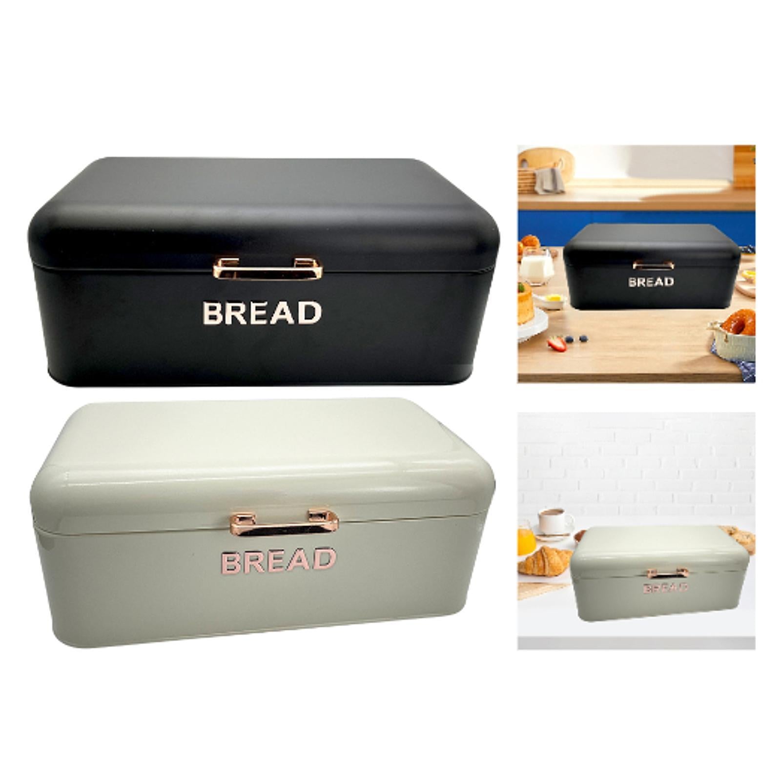 Bread Box for Kitchen Counter Organizer Breadbox for Pantry Biscuit Counters Black