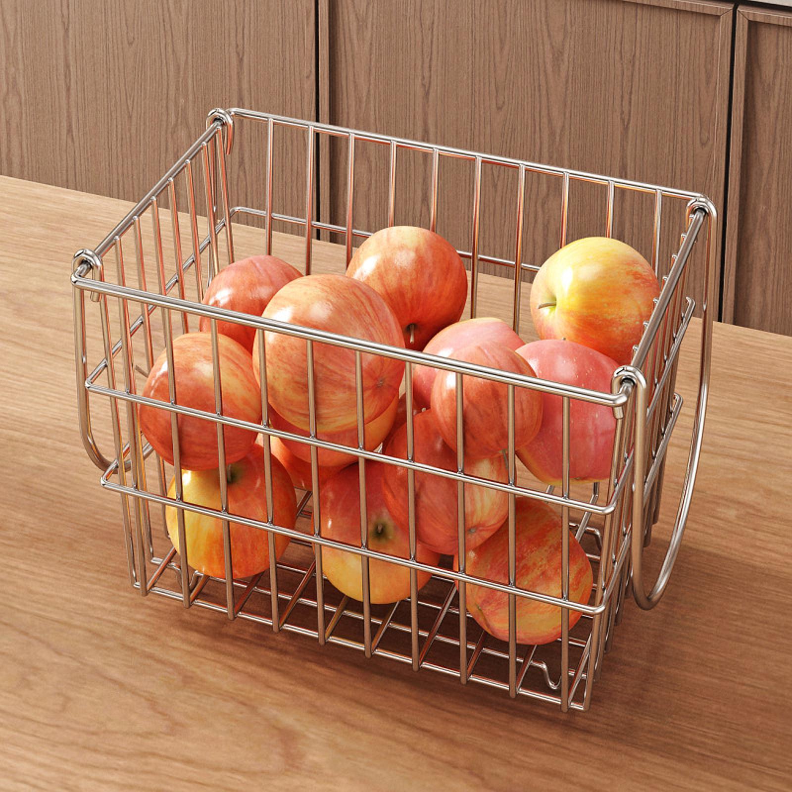 Wire Storage Basket with Handle Storage Organizer for Garage Closets Cabinet