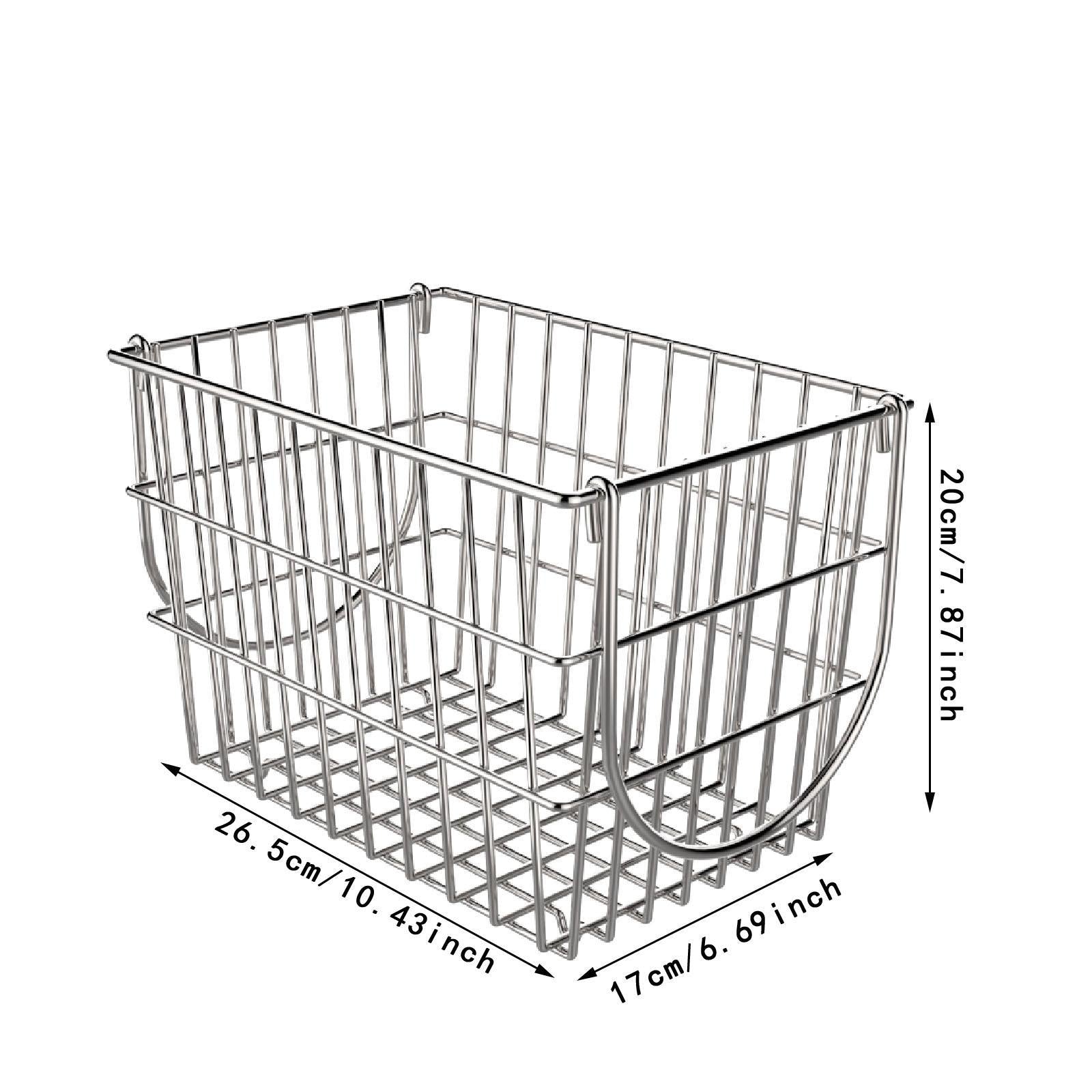 Wire Storage Basket with Handle Storage Organizer for Garage Closets Cabinet