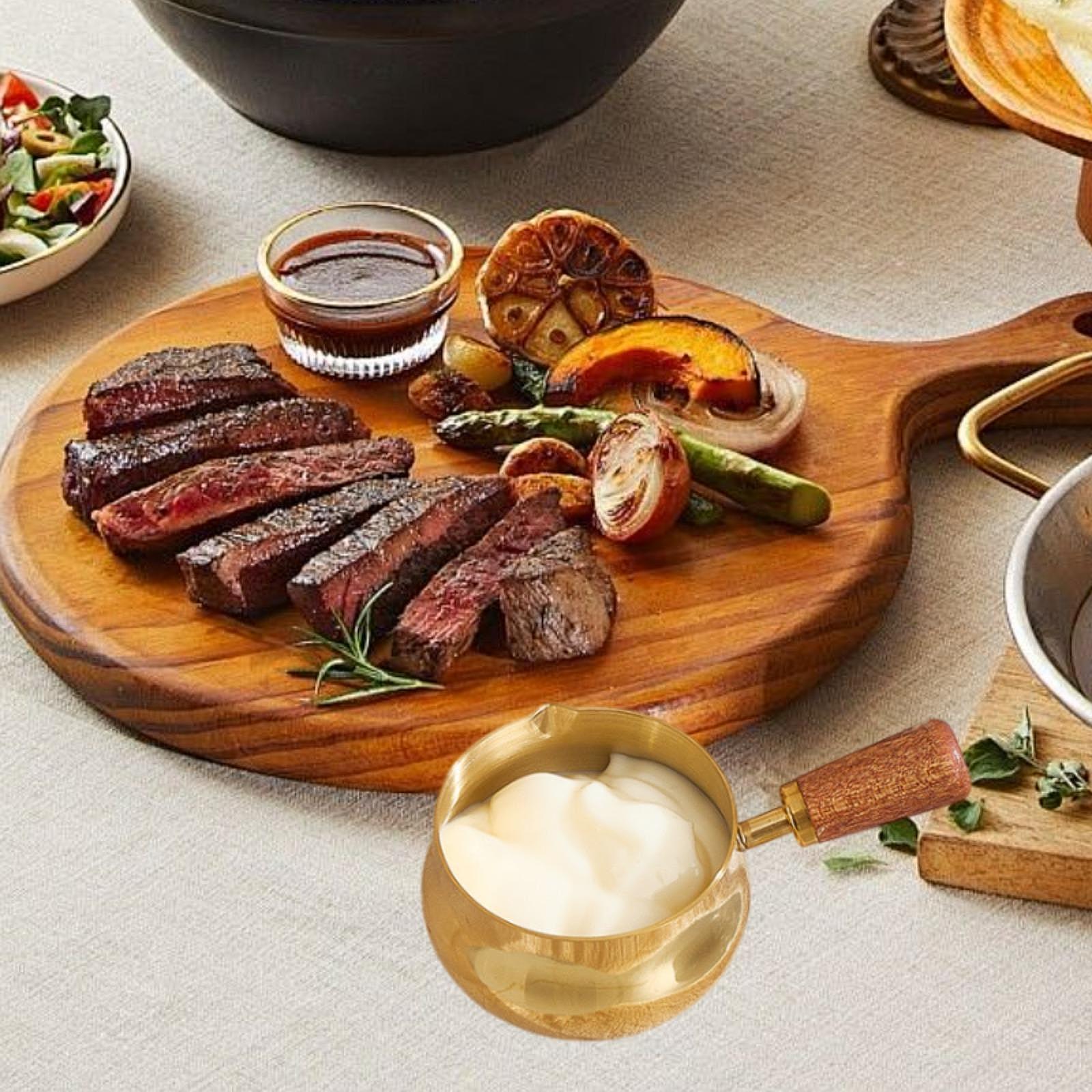 Stainless Steel Sauce Cup Reusable Measuring Cup Kitchen Gadget Dipping Bowl L Gold