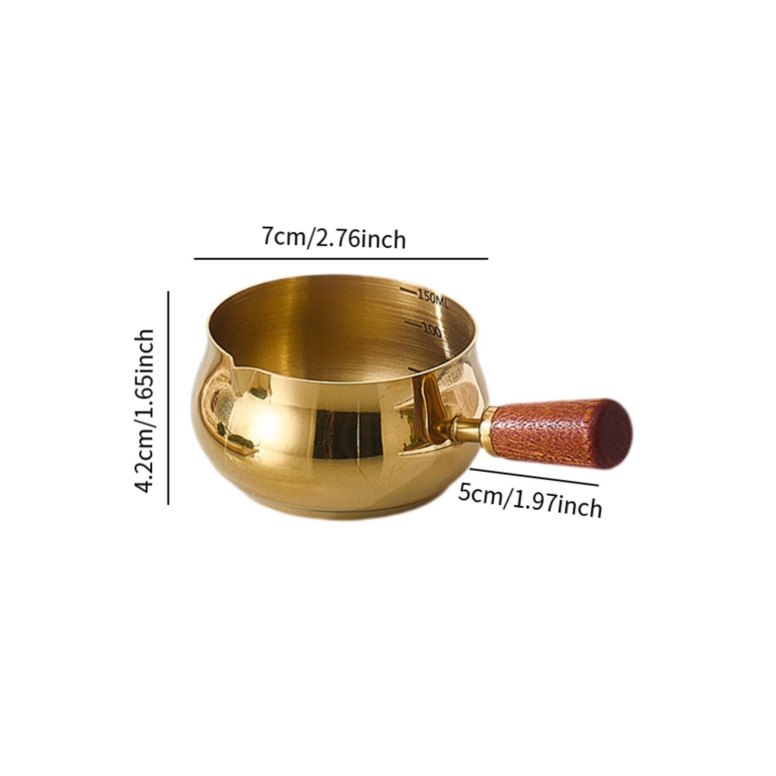 Stainless Steel Sauce Cup Reusable Measuring Cup Kitchen Gadget Dipping Bowl L Gold