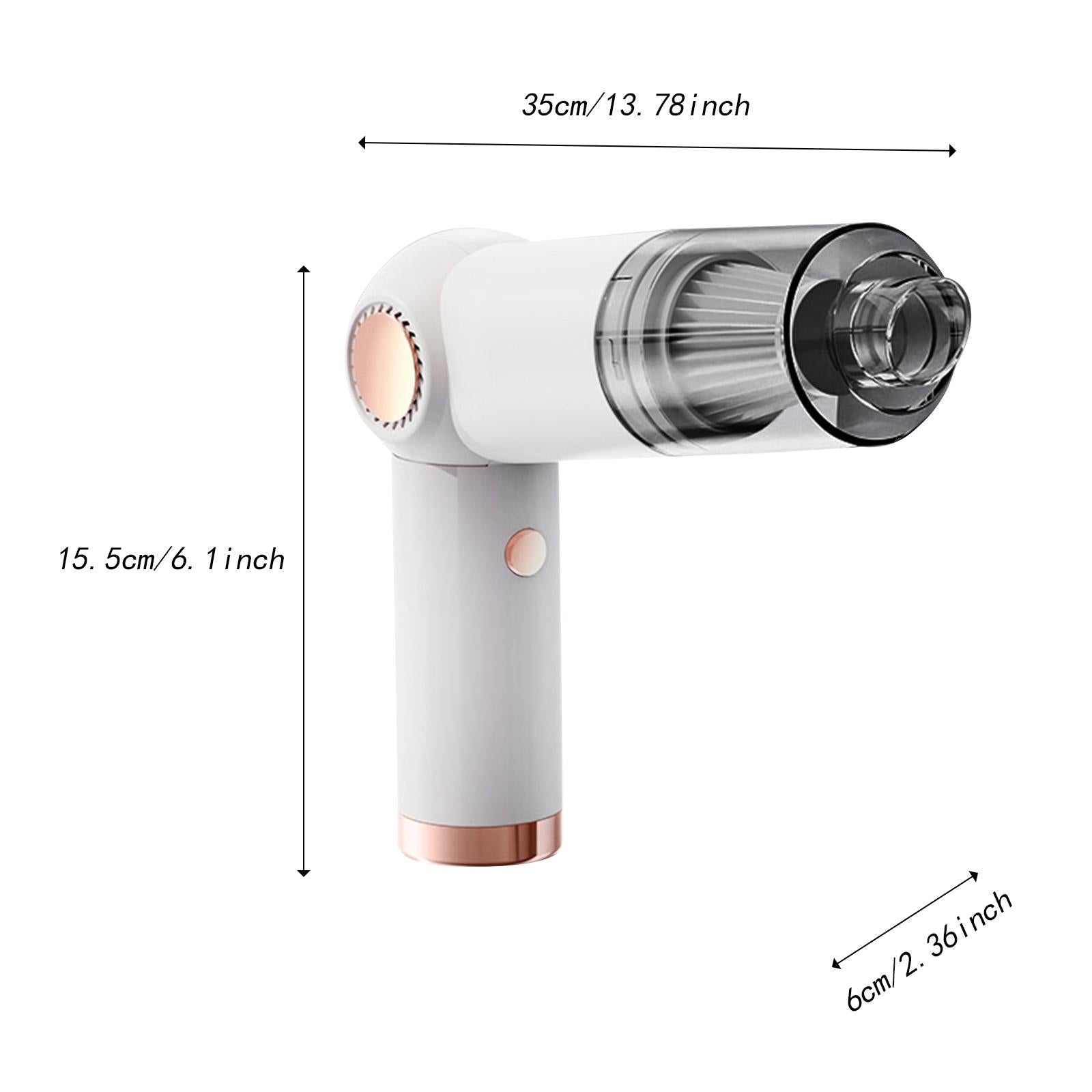 Mini Handheld Car Vacuum Household Rechargeable for Computer Kitchen Vehicle White