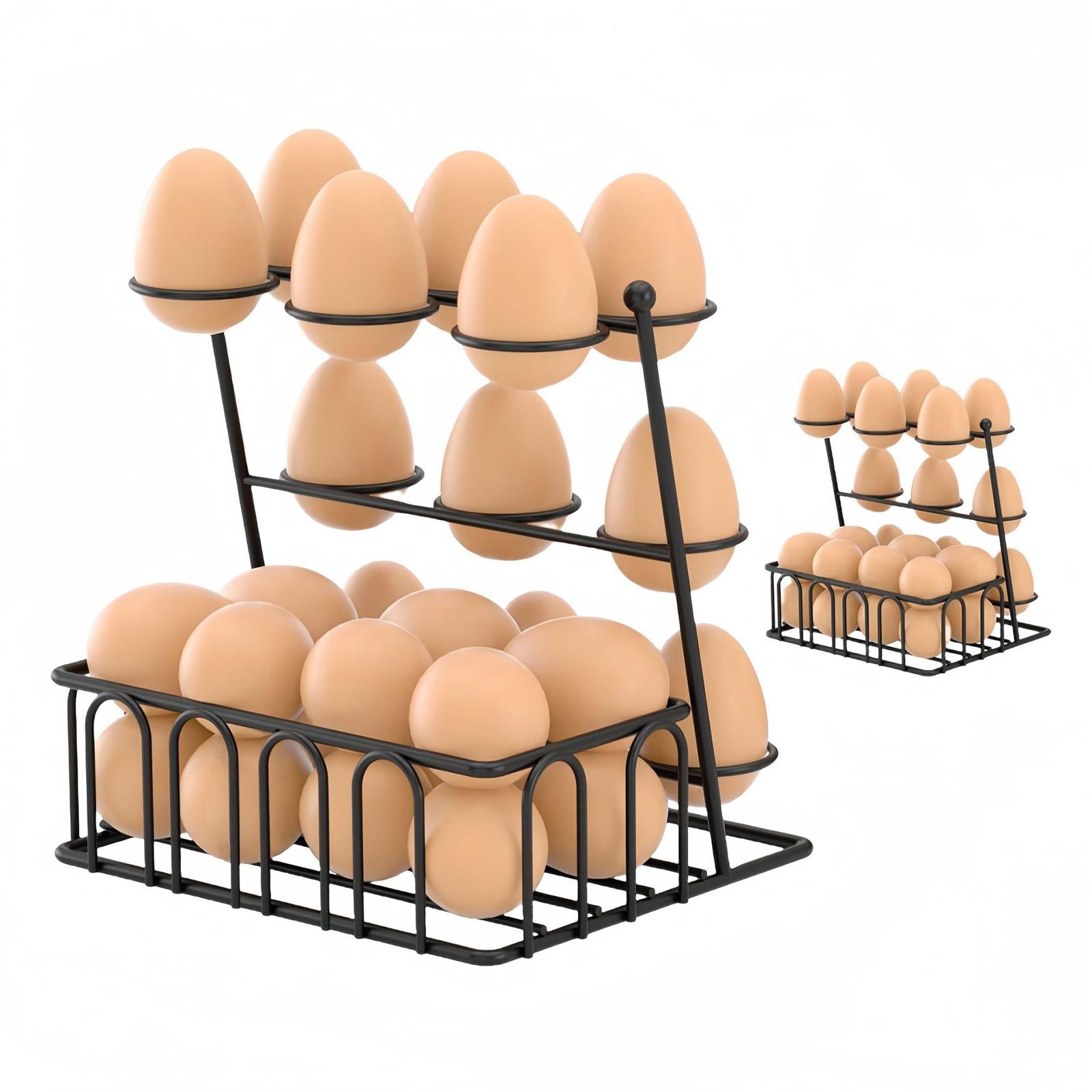 Egg Dispenser Eggs Organizer Sturdy Metal Egg Holder for Home Pantry Cabinet