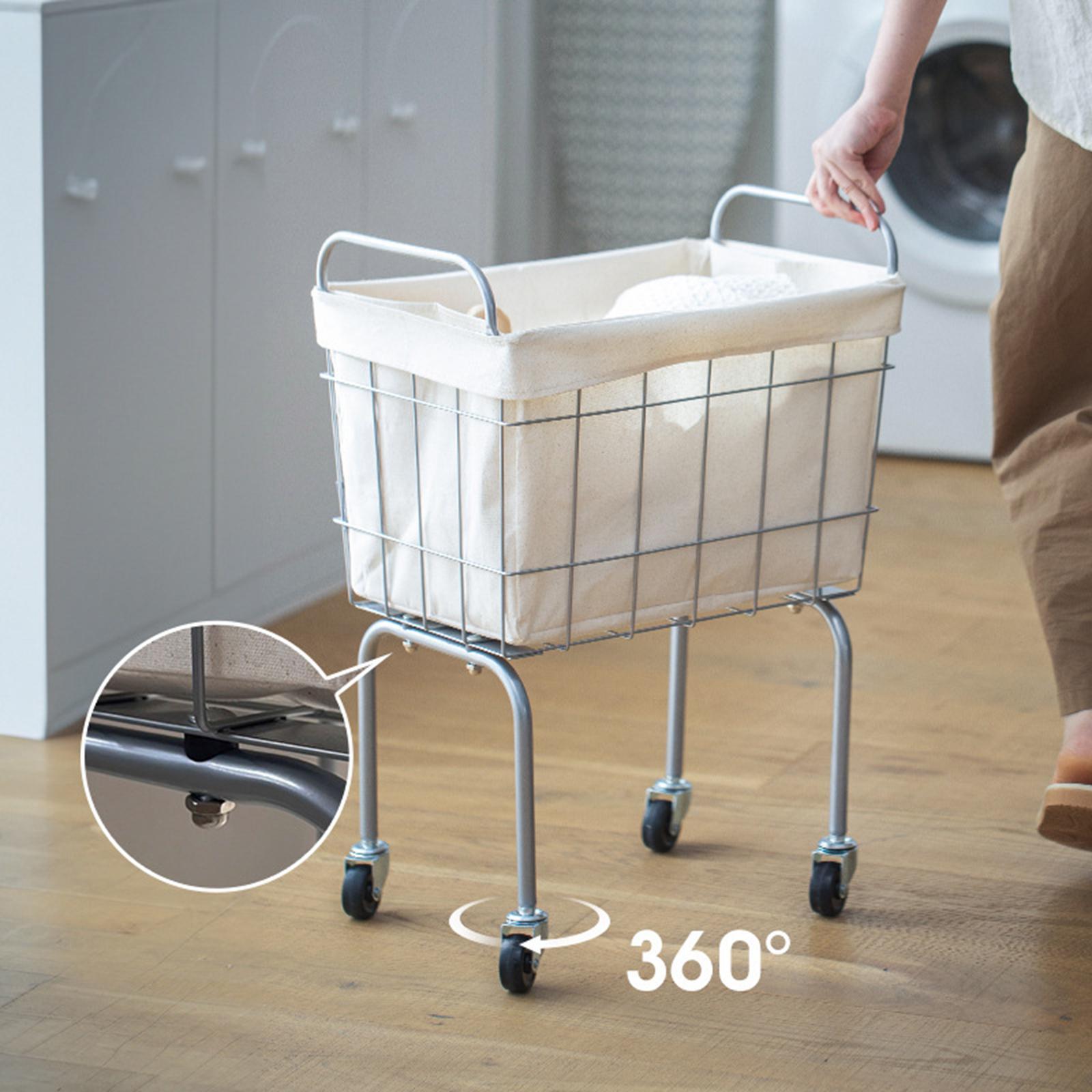 Laundry Basket with Wheels Portable Organizer for Laundry Room Hotel Bedroom