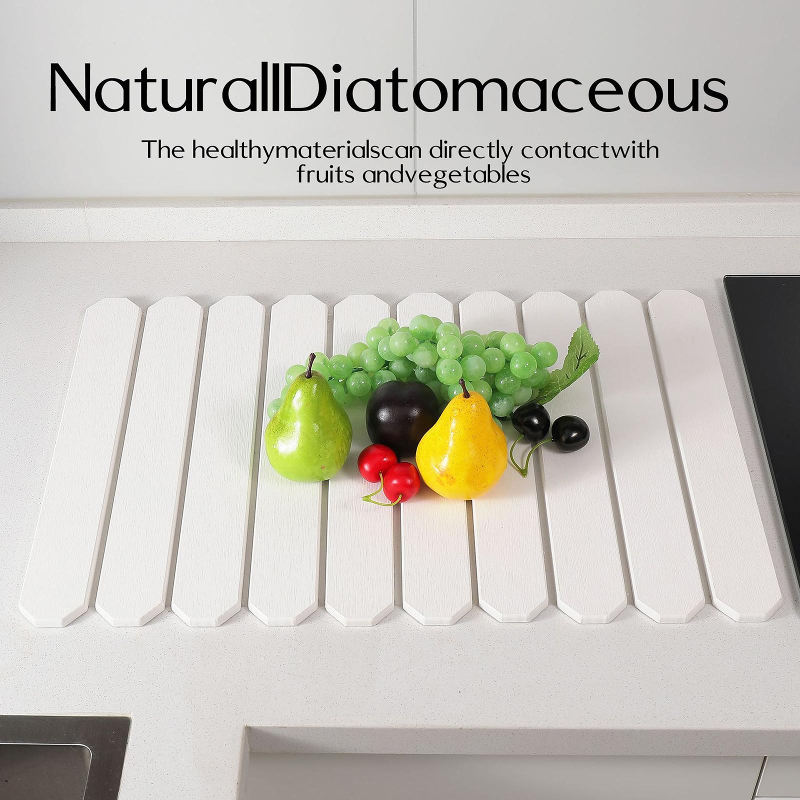 Stone Drying Mat for Kitchen Counter Large for Bathroom Household Countertop White