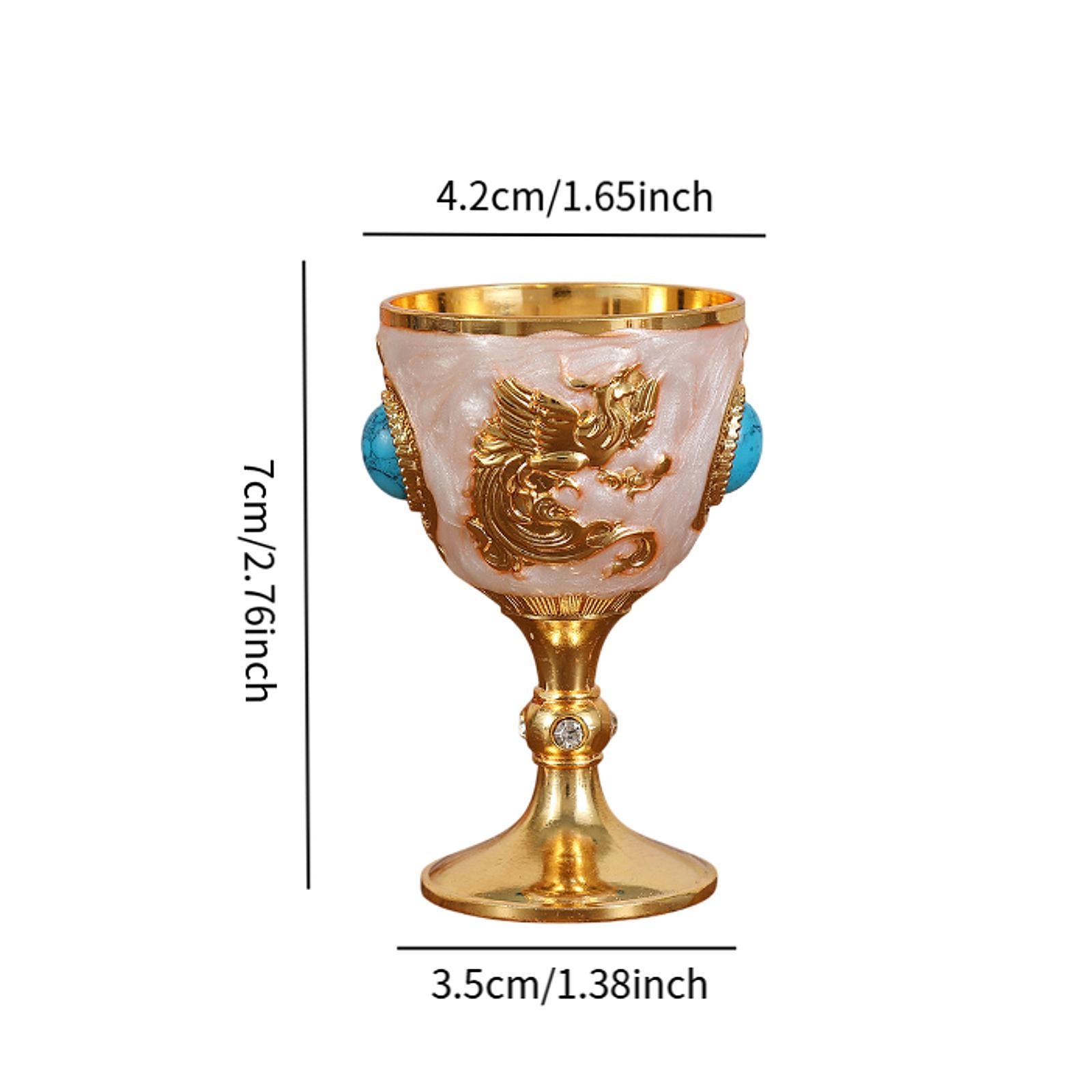 Mini Chalice Goblet Travel Souvenir Decorative Drinkware for Party Communion Gold B
