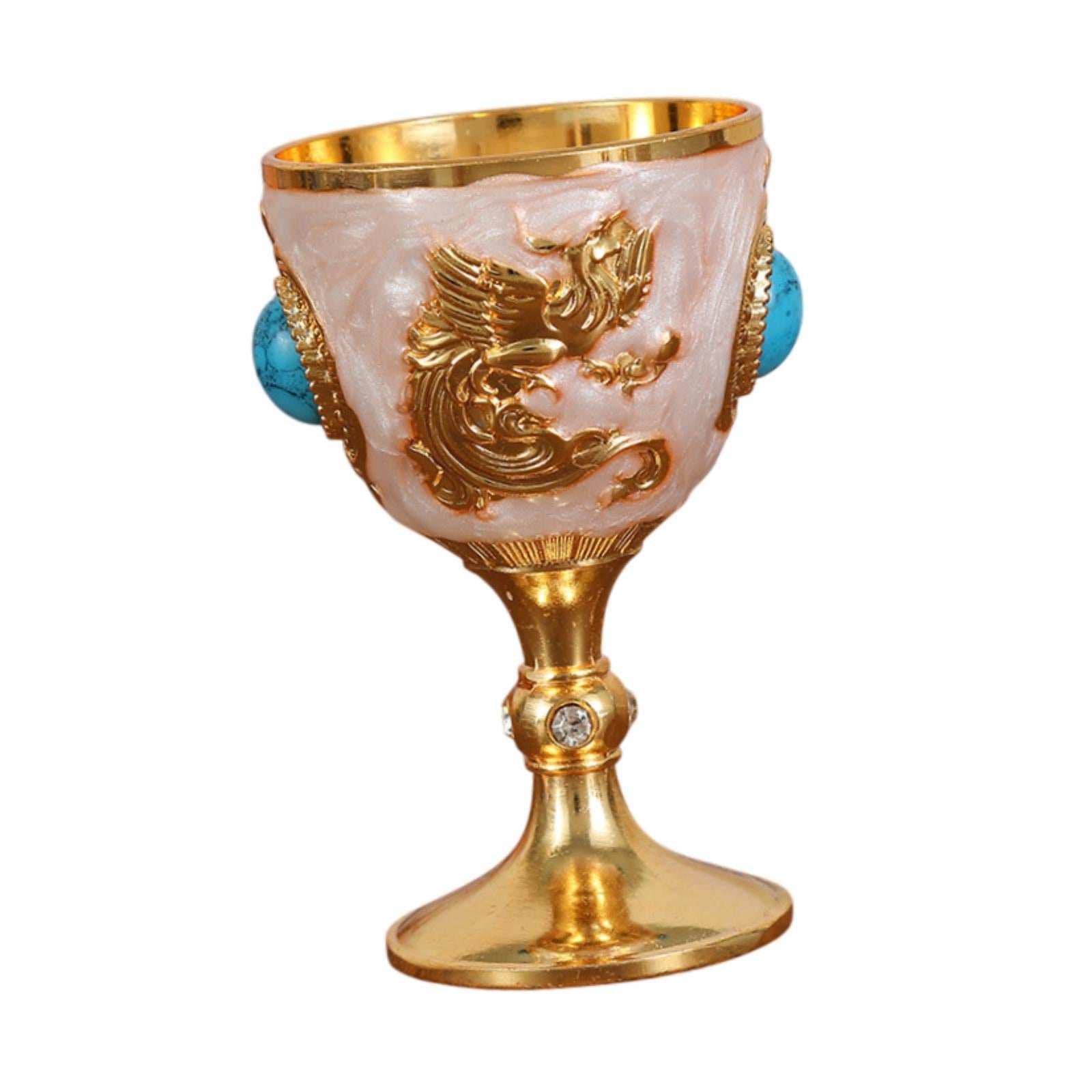 Mini Chalice Goblet Travel Souvenir Decorative Drinkware for Party Communion Gold B