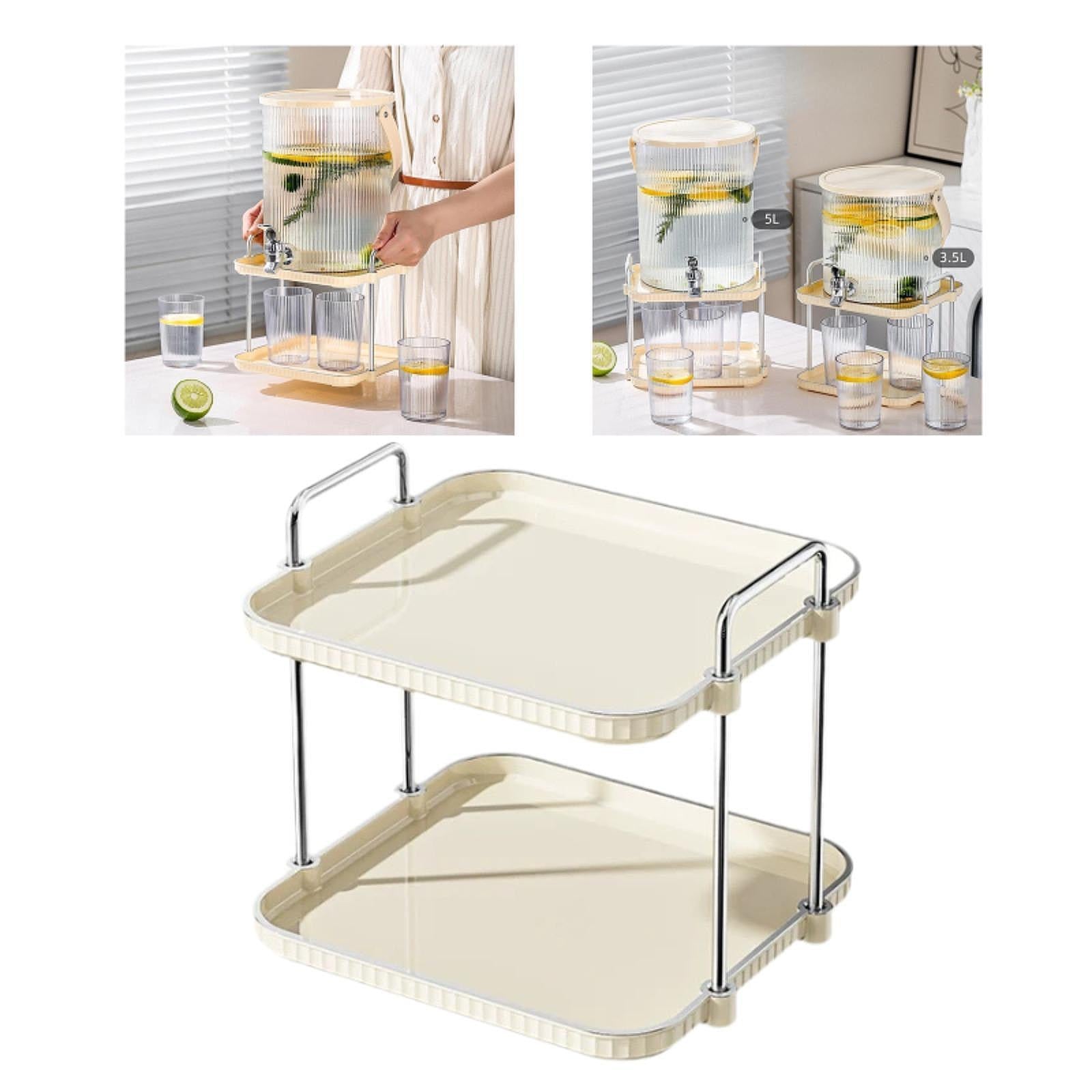 2 Tiers Countertop Storage Rack Kitchen for Apartment Restaurant Living Room
