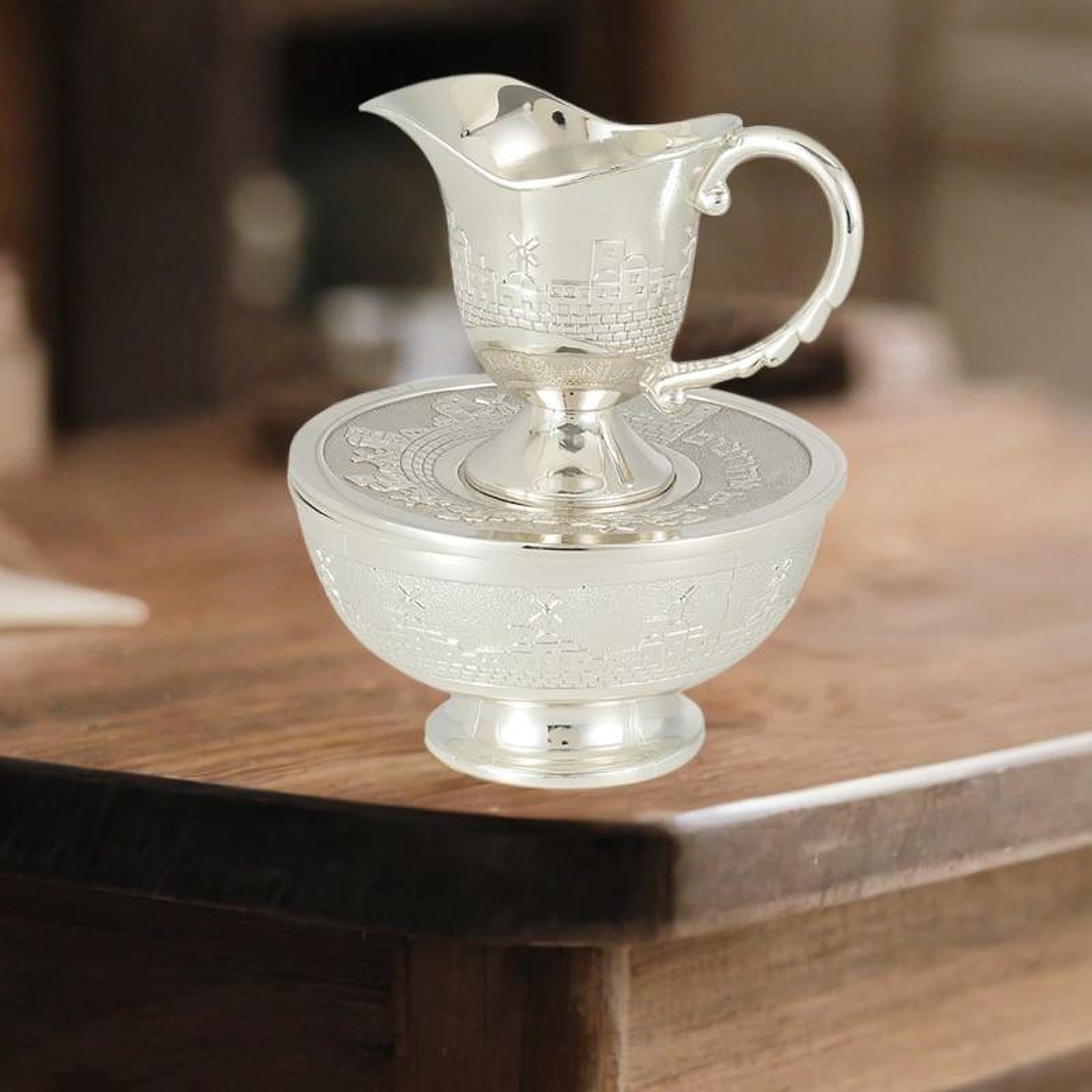 Wash Cup and Bowl Reusable Alloy Hand Washing Set for Hotel Wedding Bathroom