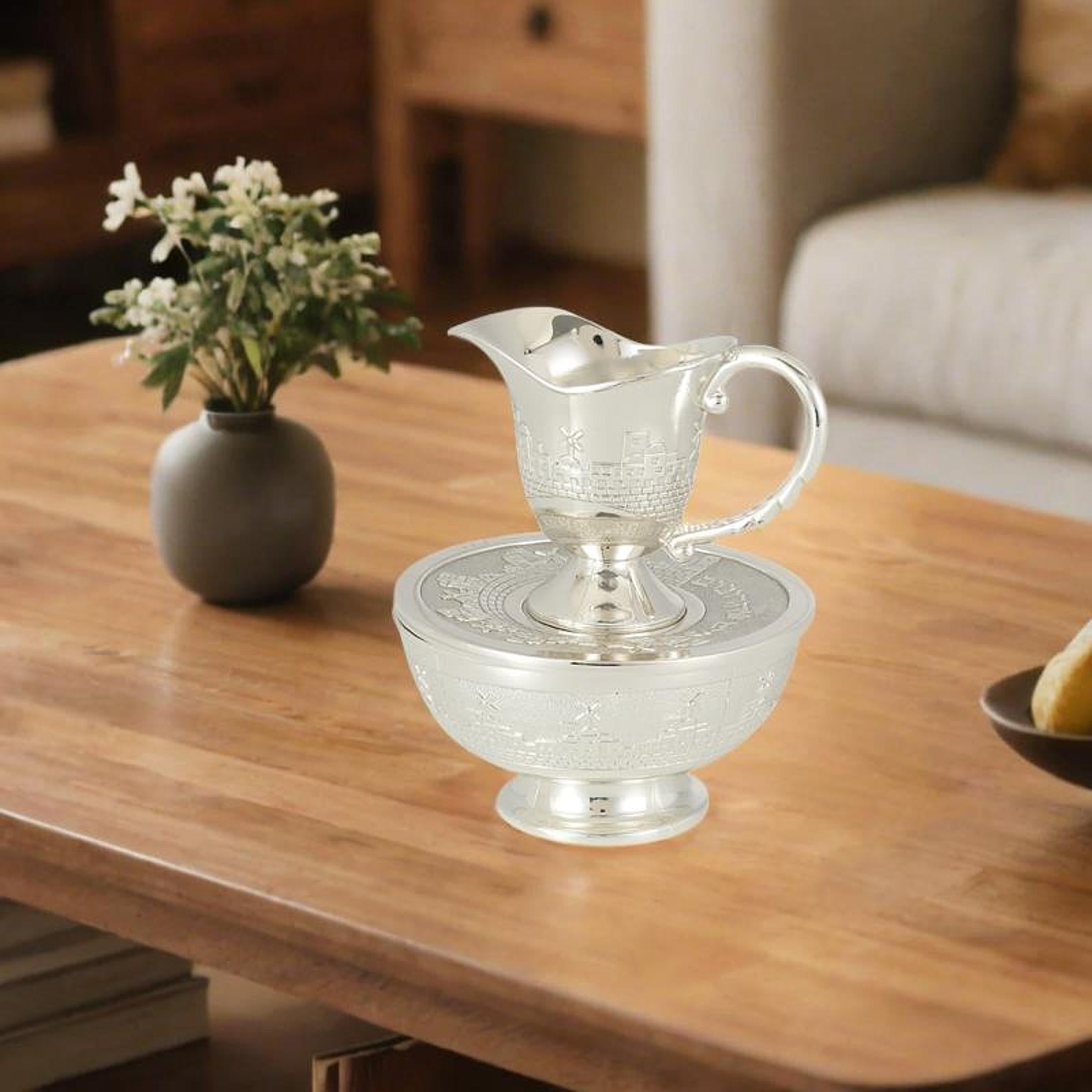Wash Cup and Bowl Reusable Alloy Hand Washing Set for Hotel Wedding Bathroom