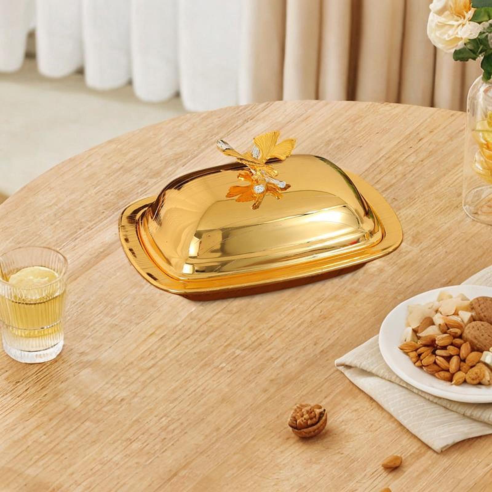 Snack Plate Dried Fruit Butter Dish Dish Keeper for Wedding Dining Room Home Golden